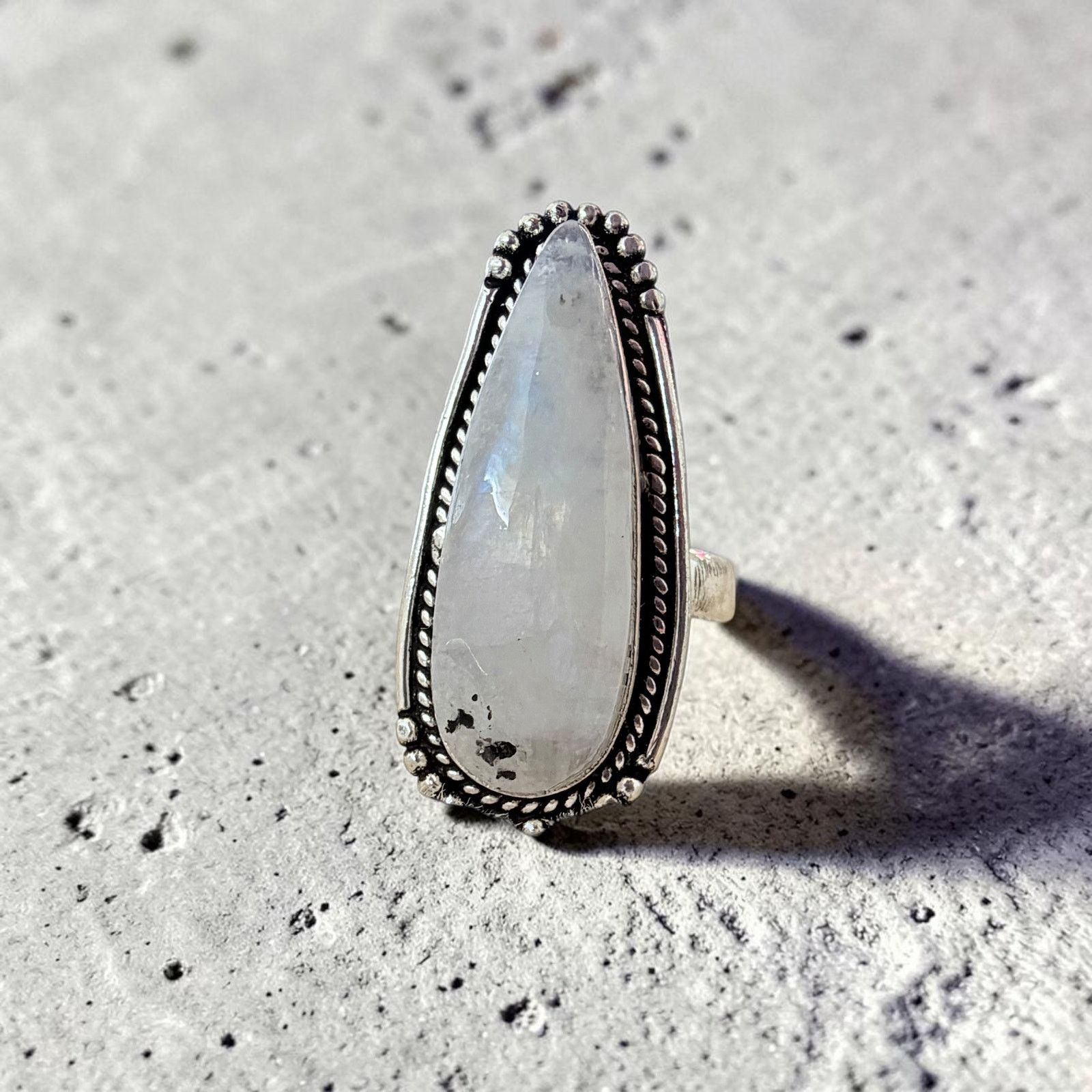 The Unbranded Brand Rainbow Moonstone 925 Silver Plated Ring Size 6 Size ONE SIZE - 1 Thumbnail