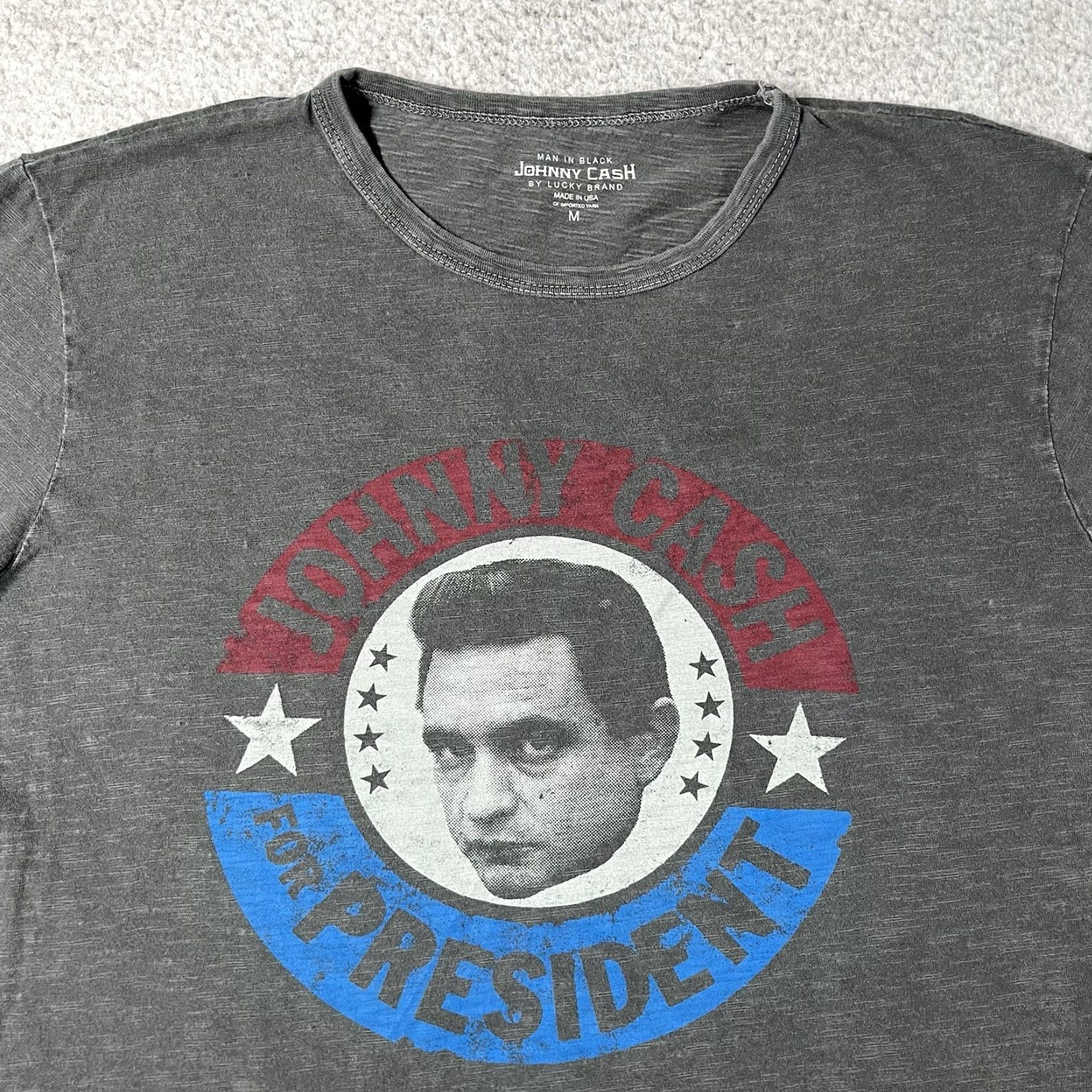 Lucky Brand Johnny Cash Shirt Mens M Lucky Brand Made USA Country Music Band Graphic Shirt Size US M / EU 48-50 / 2 - 6 Thumbnail