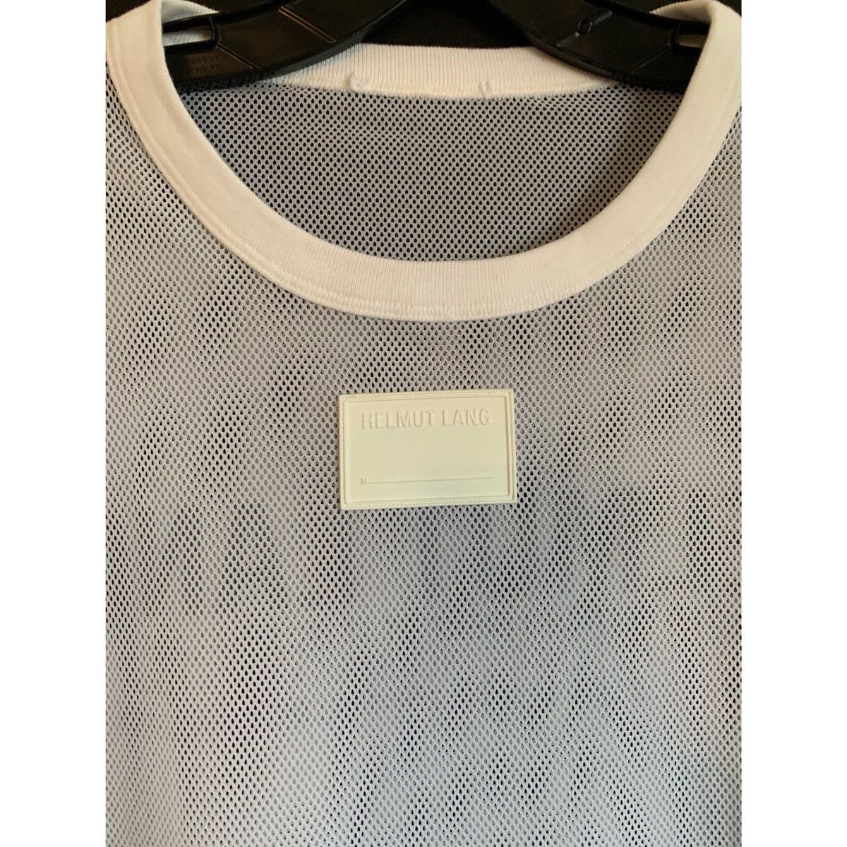 Helmut Lang HELMUT LANG WHITE LOGO MESH TOP Size US L / EU 52-54 / 3 - 4 Thumbnail