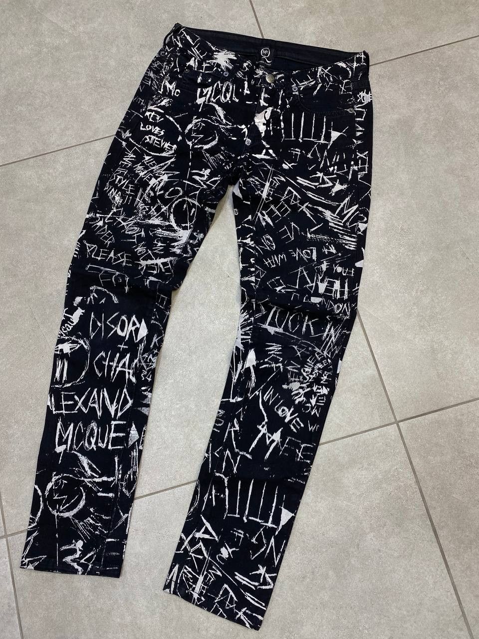 Alexander McQueen Archive Alexander McQueen Graffiti Punk Slim Pants Size US 26 / EU 42 - 5 Thumbnail
