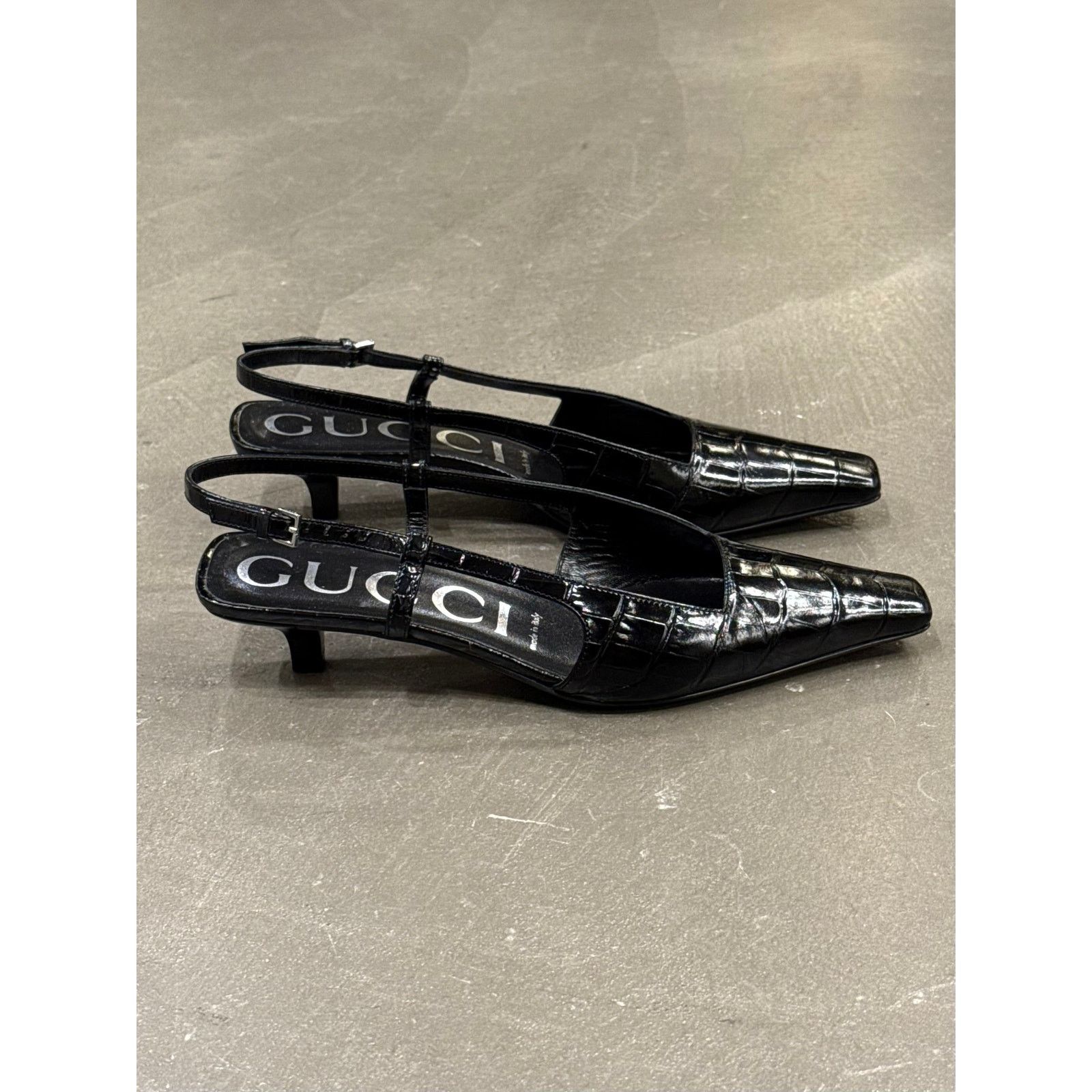 Gucci 2000s Gucci embossed croc slingback heels Size US 7.5 / IT 37.5 - 4 Thumbnail