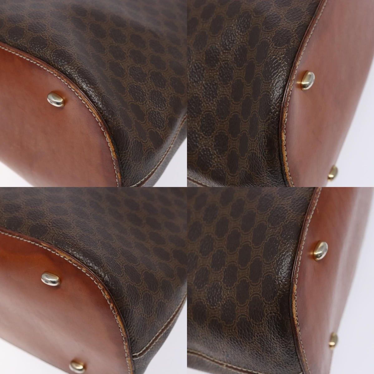 Celine CELINE Macadam Canvas Hand Bag Pvc Leather Brown Gold Size ONE SIZE - 10 Thumbnail