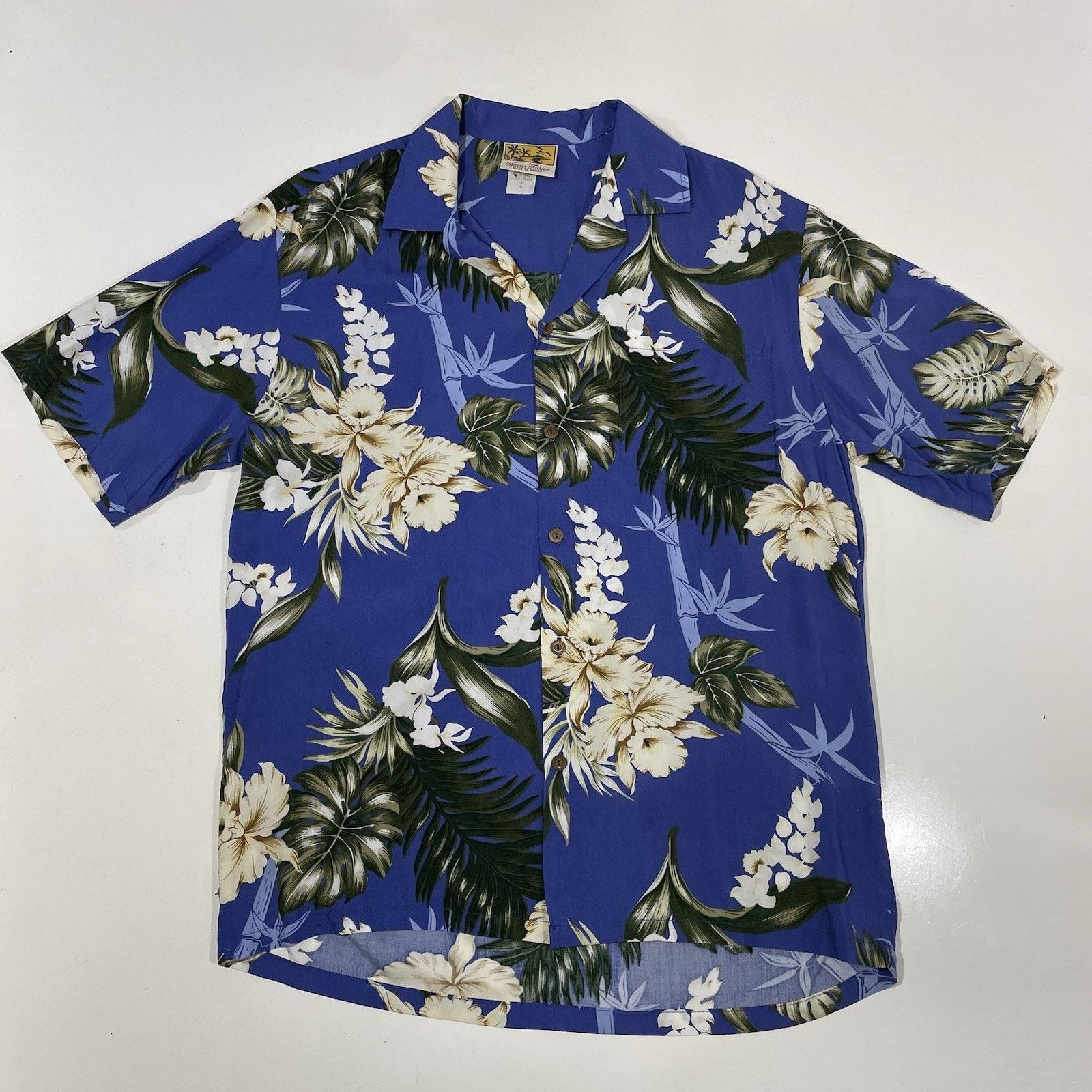 Fashion Nova Winnie Fashion Hawaiian Button Men's Shirt Blue White Floral Size US M / EU 48-50 / 2 - 1 Thumbnail