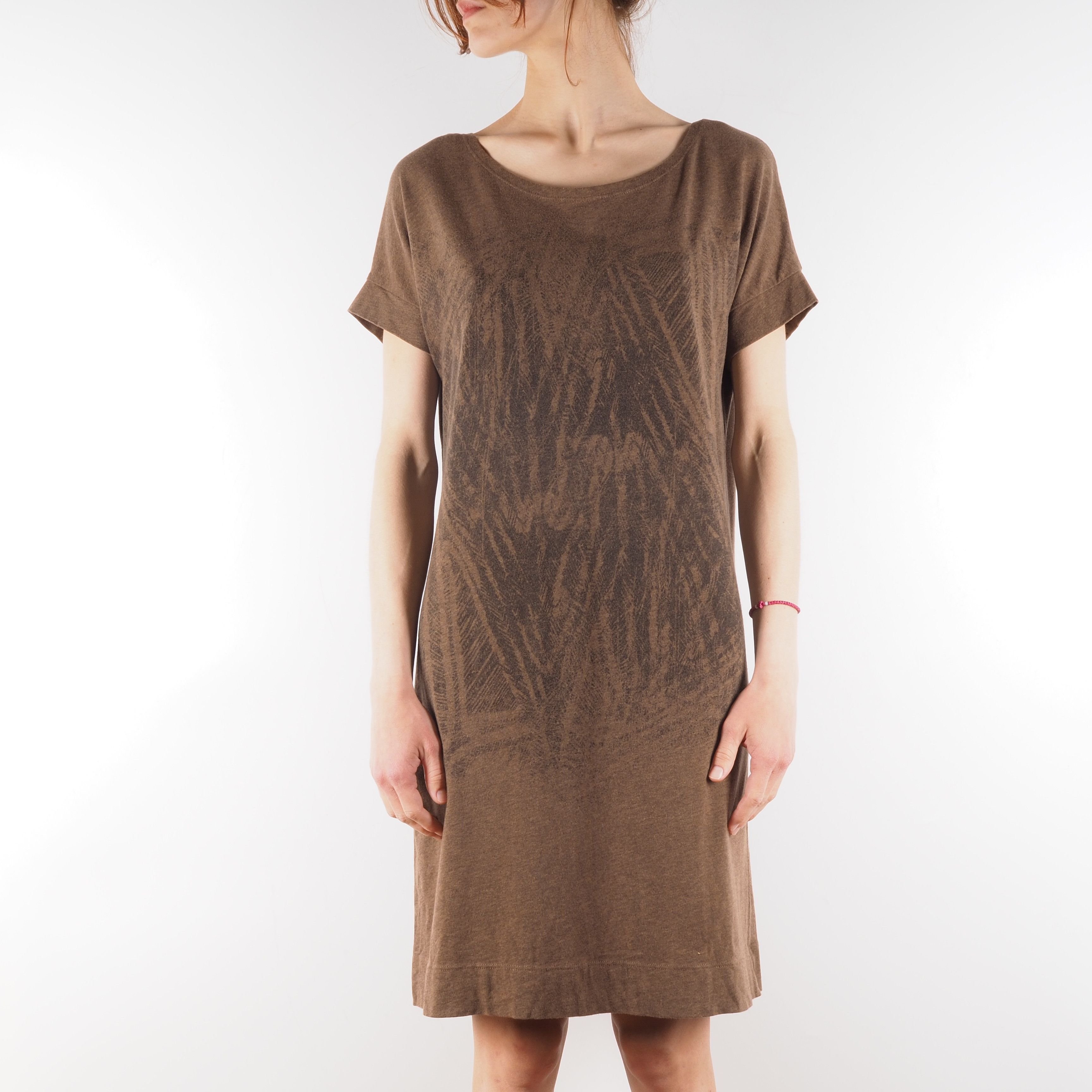 Other Peruvian Connection Brown Cotton Knee Length Dress Size M / US 6-8 / IT 42-44 - 3 Thumbnail