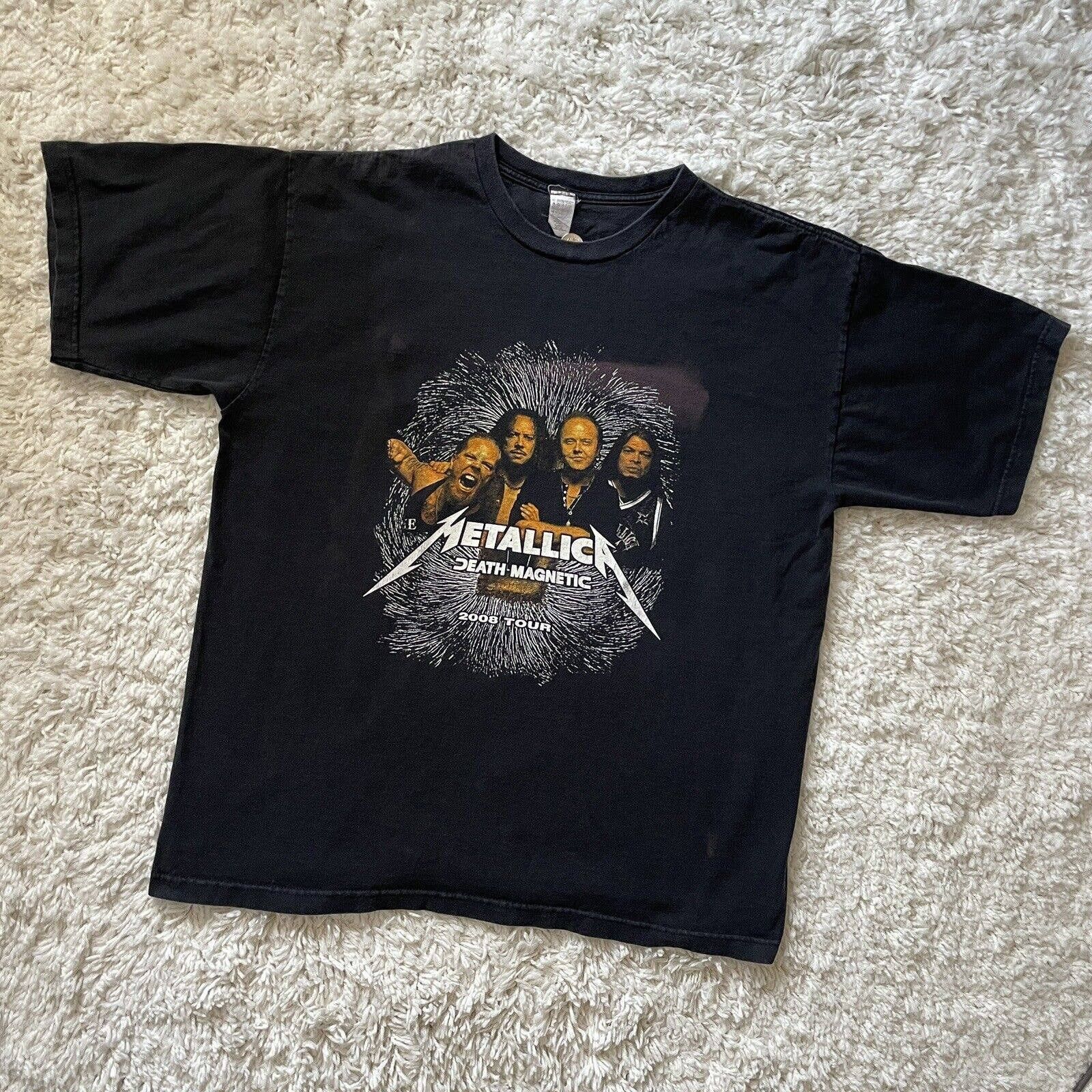 Metallica 2008 Metallica Death Magnetic US Tour Rock XL Vintage Tee ...