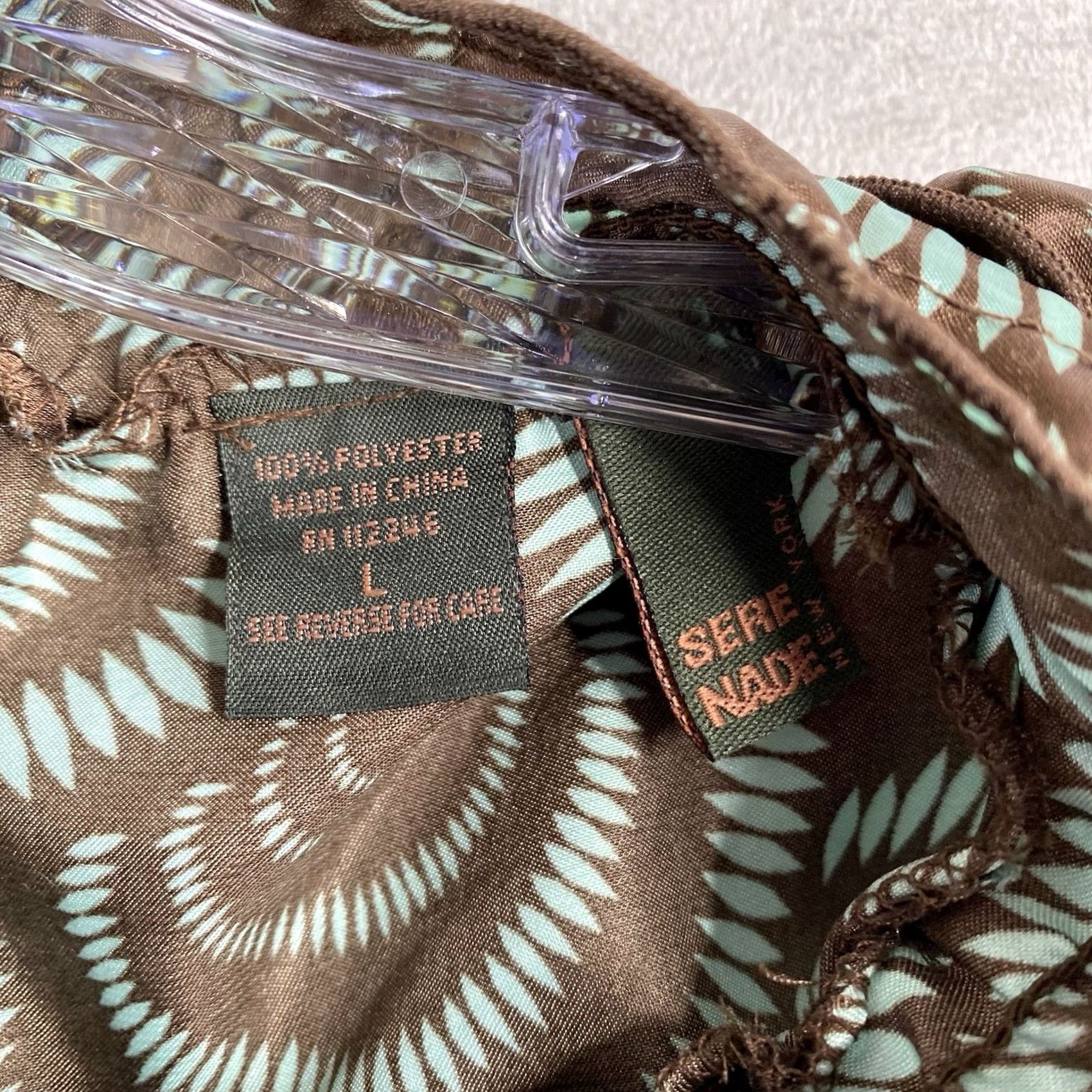 Vintage VINTAGE Serenade Blouse Shirt L Brown Satin Mock Neck Sleeveless Geometric Fairy Hippie 90s Womens Size L / US 10 / IT 46 - 3 Thumbnail