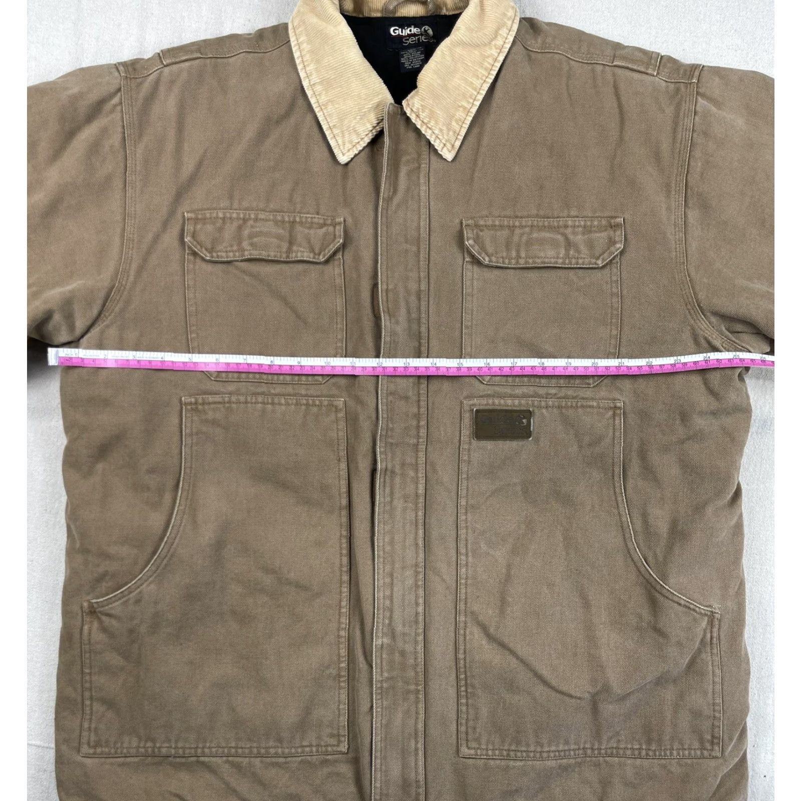 Vintage VINTAGE Guide Series Jacket Coat Lined Quilted Cotton Blend Canvas Zip Heavy Pockets Brown LT Mens Big & Tall Overcoat Standard Zip Size US L / EU 52-54 / 3 - 5 Thumbnail