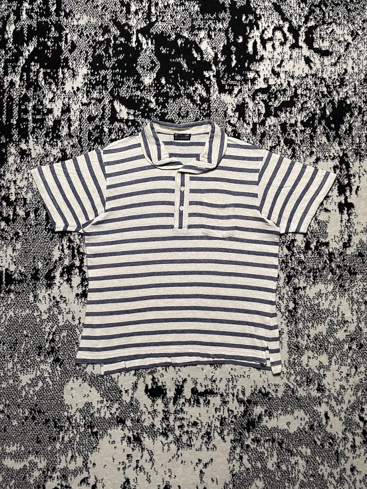 image of Archival Clothing x Final Home Vintage Final Home Stripes Poloshirt in Cream, Men's (Size Small)