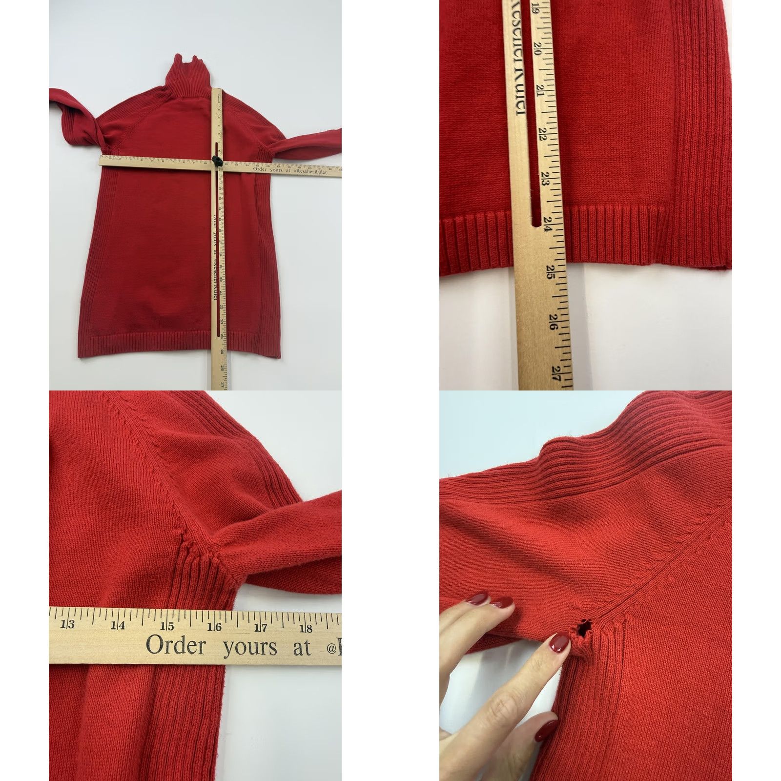 Ralph Lauren Polo Jeans Sweater Womens Large Red Turtleneck Cotton Knit Pullover Ralph Lauren Size L / US 10 / IT 46 - 8 Thumbnail