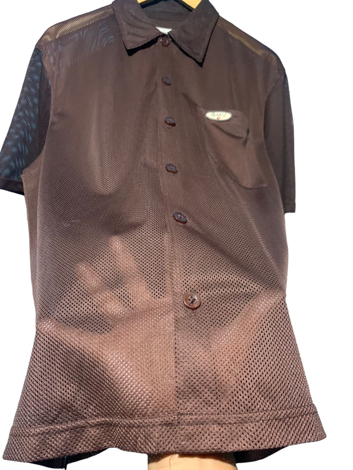 GianMarco Venturi y2k transparent mesh fishnet summer button shirt Size US L / EU 52-54 / 3 - 6 Thumbnail