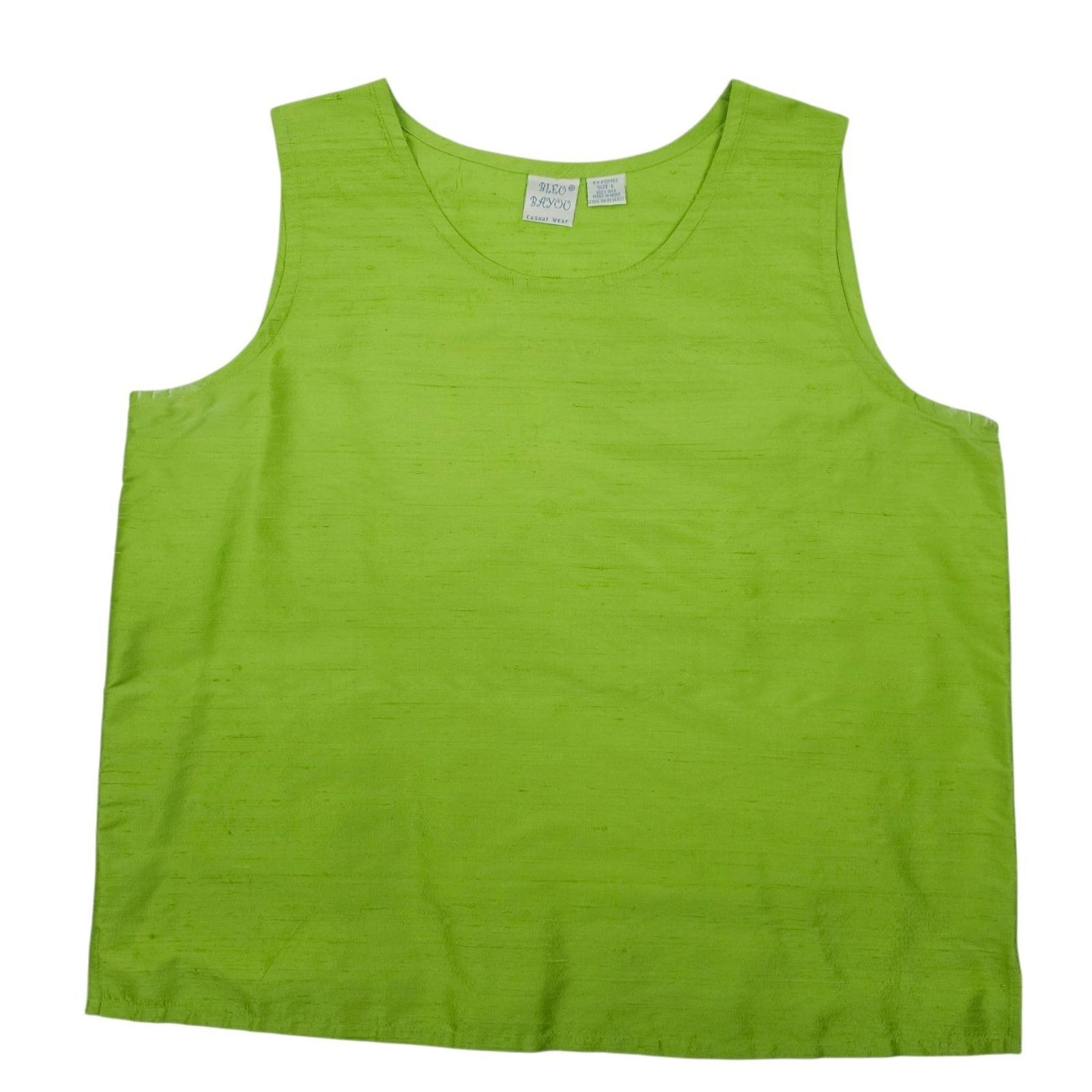 Other Bleu Bayou Jacket Tank 2pc Set L Lime Green Silk Sequin Size L / US 10 / IT 46 - 3 Thumbnail