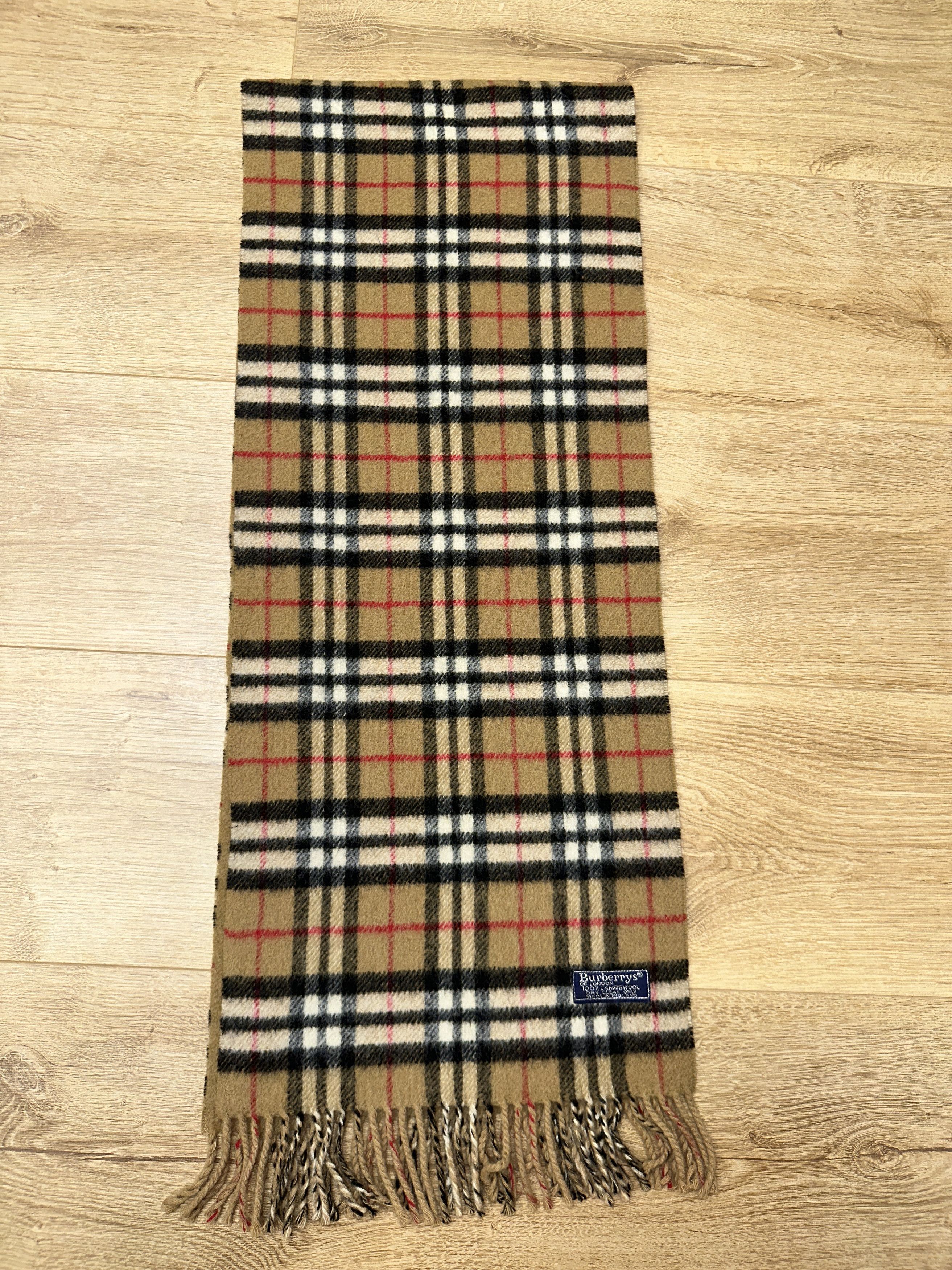 Iconic Vintage Burberrys Reversible Check Scarf 150x28cm