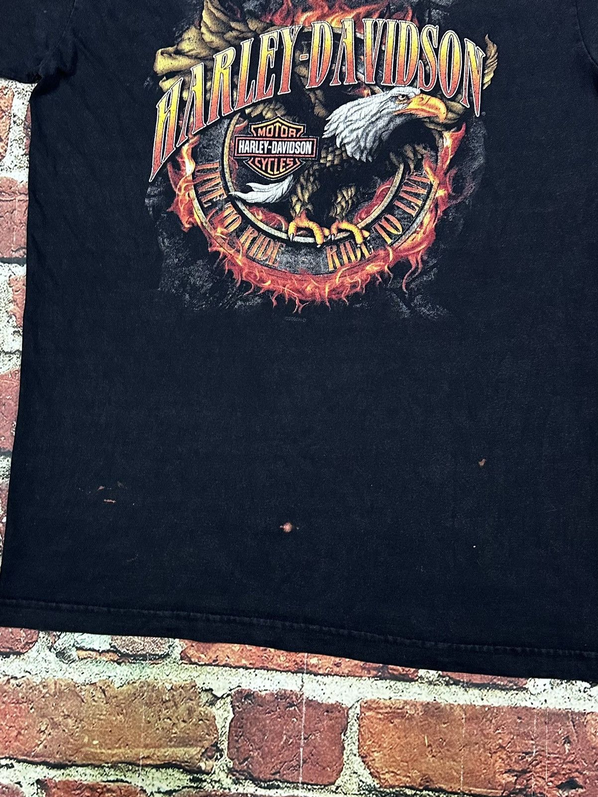 Harley Davidson × Vintage Vintage Harley-Davidson Orlando Double Sided T-Shirt Flames Size US L / EU 52-54 / 3 - 10 Thumbnail