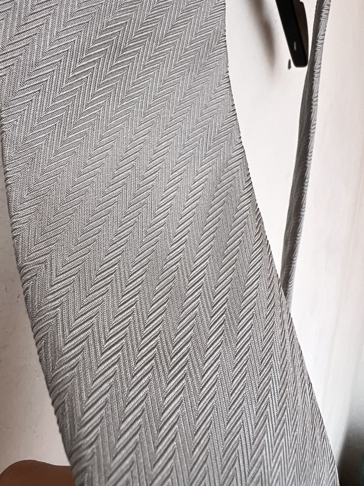 Valentino Valentino Silver Silk Tie Made in Italy Size ONE SIZE - 3 Thumbnail