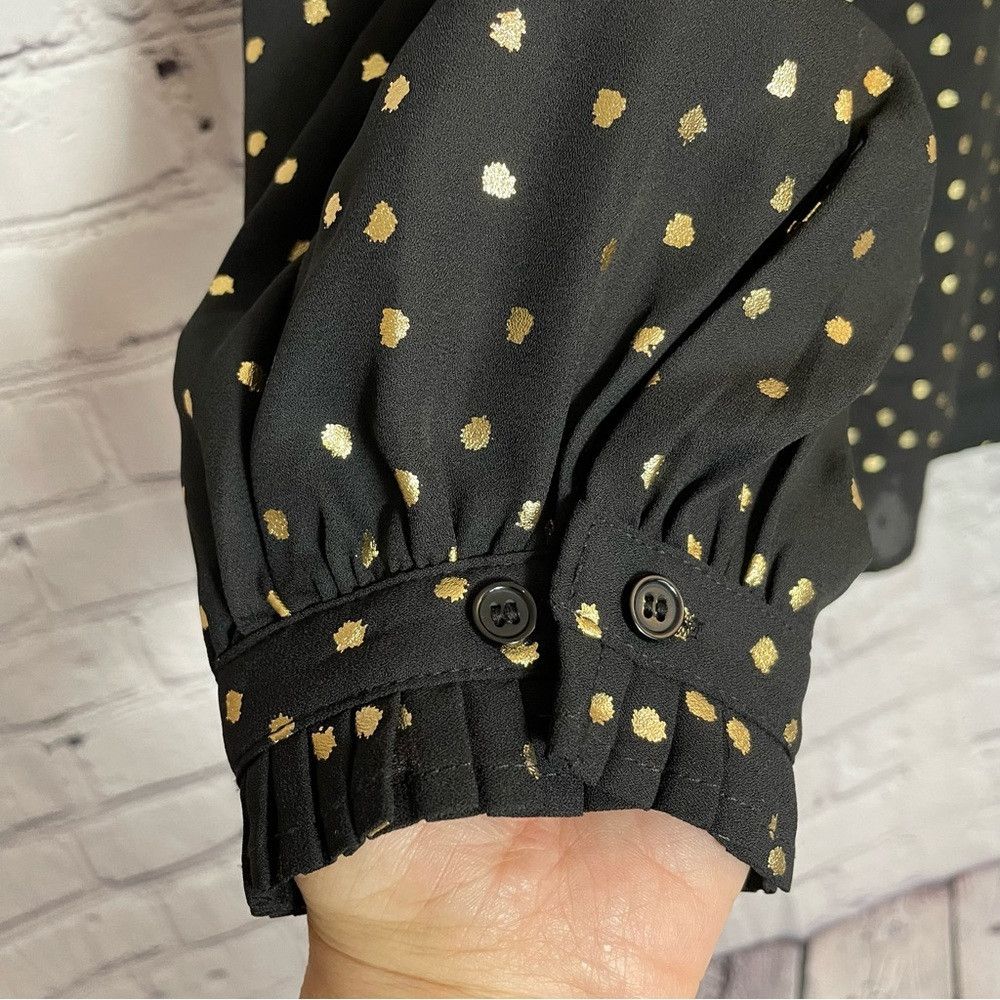 Other NWT New Lane Bryant Black Gold Polka Dots Blouse Size 22 Size 3XL / US 20-22 - 9 Thumbnail