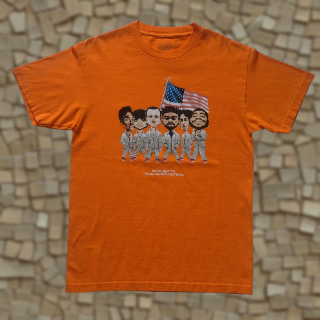 Brockhampton BROCKHAMPTON MUSIC CONCERT TOUR RAP TEE VTG Y2K ALL AMERICAN BOY BAND T SHIRT Md Mens M Orange Cotton Knit Logo Short Sleeve Crew Neck Shirt Size US M / EU 48-50 / 2 - 1 Thumbnail