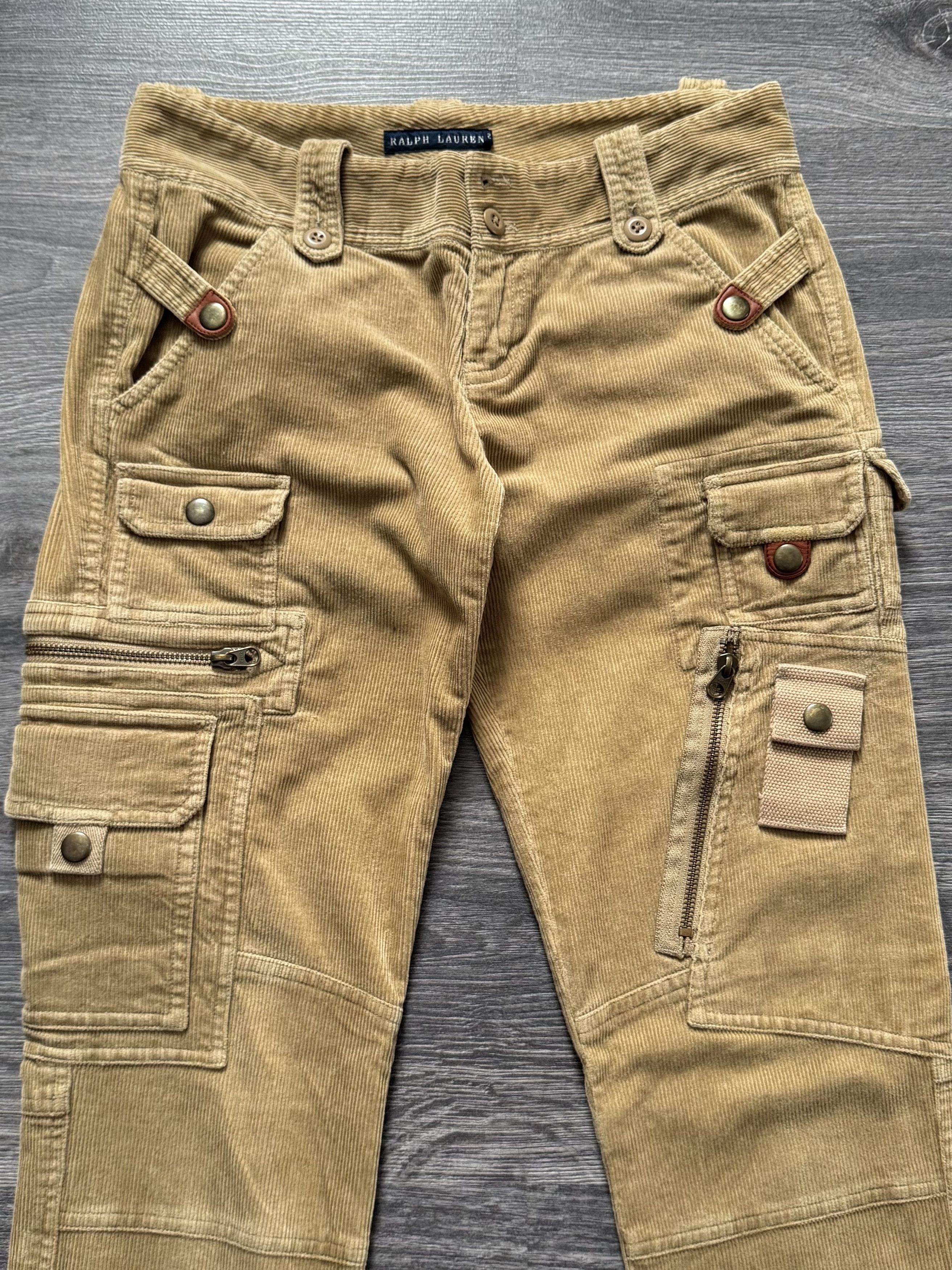 Polo Ralph Lauren Vintage 90s Polo Ralph Lauren Tactical Corduroy Flare Pants Size 26" / US 2 / IT 38 - 2 Thumbnail