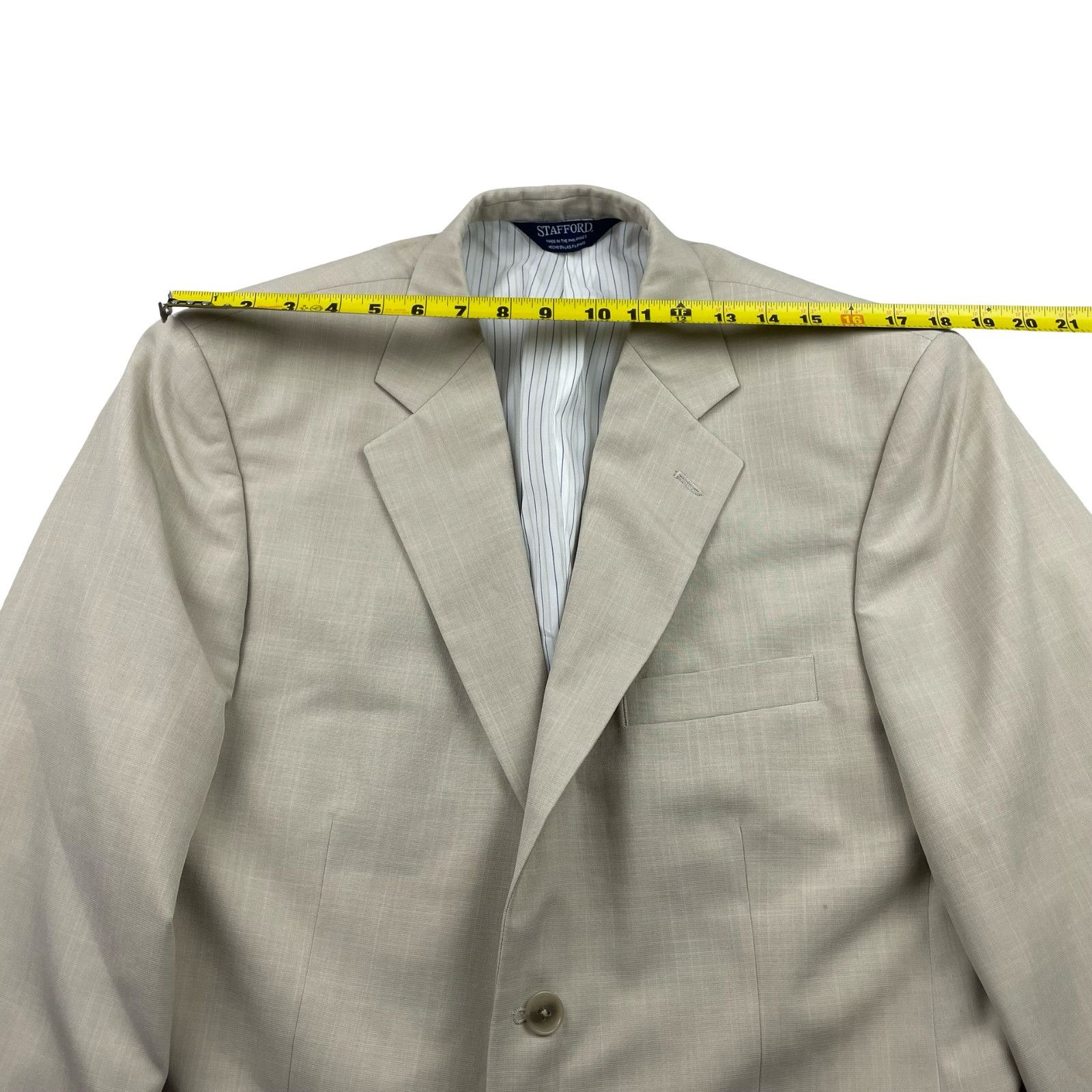 Stafford Stafford Men's Performance 2-Button Suit Light Khaki/Tan • 4 Size 40R - 9 Thumbnail