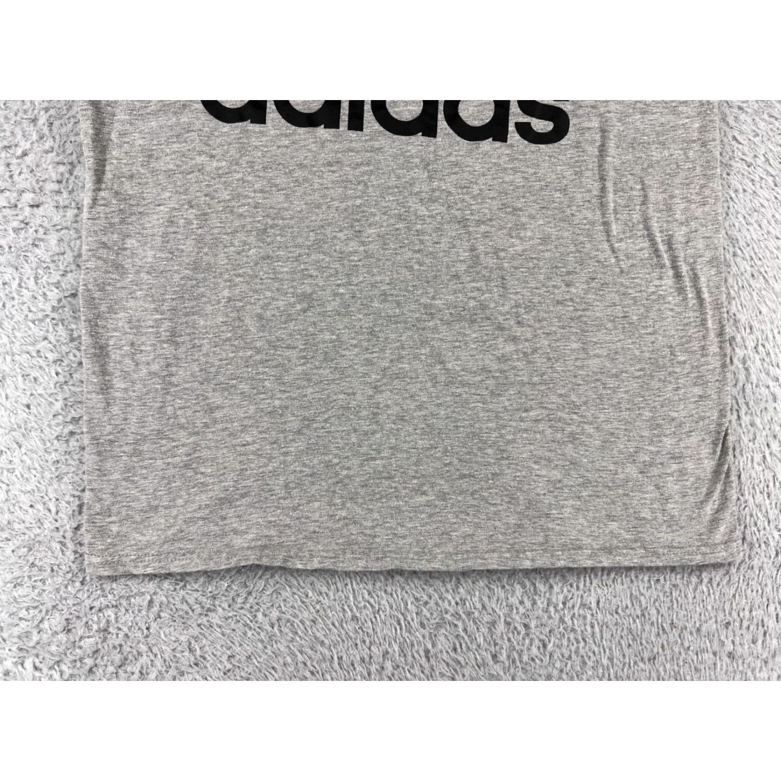Adidas Adidas Shirt Mens Medium Gray Black Spellout Logo Short Sleeve Crew Cotton Blend Size US M / EU 48-50 / 2 - 6 Thumbnail