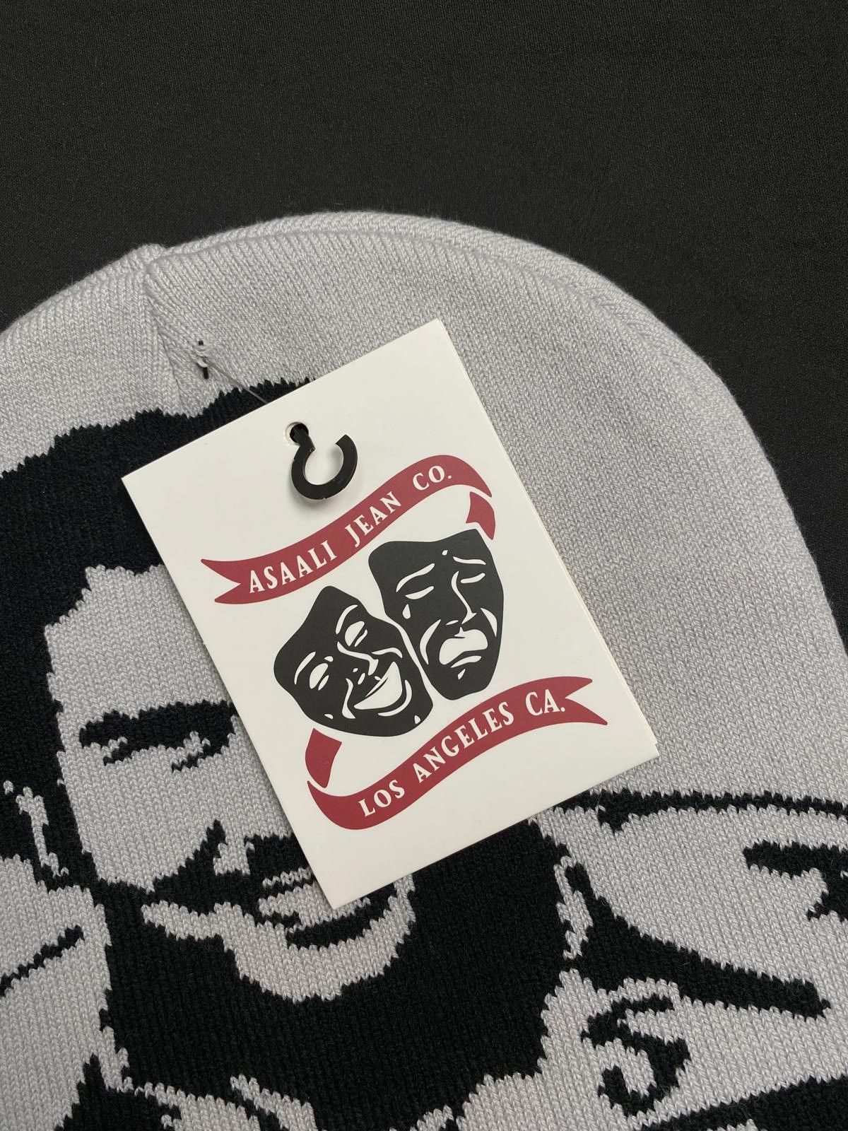Asaali Deadstock Asaali Cartel Skully No Cuff Knit Gray Beanie Hats Size ONE SIZE - 7 Thumbnail