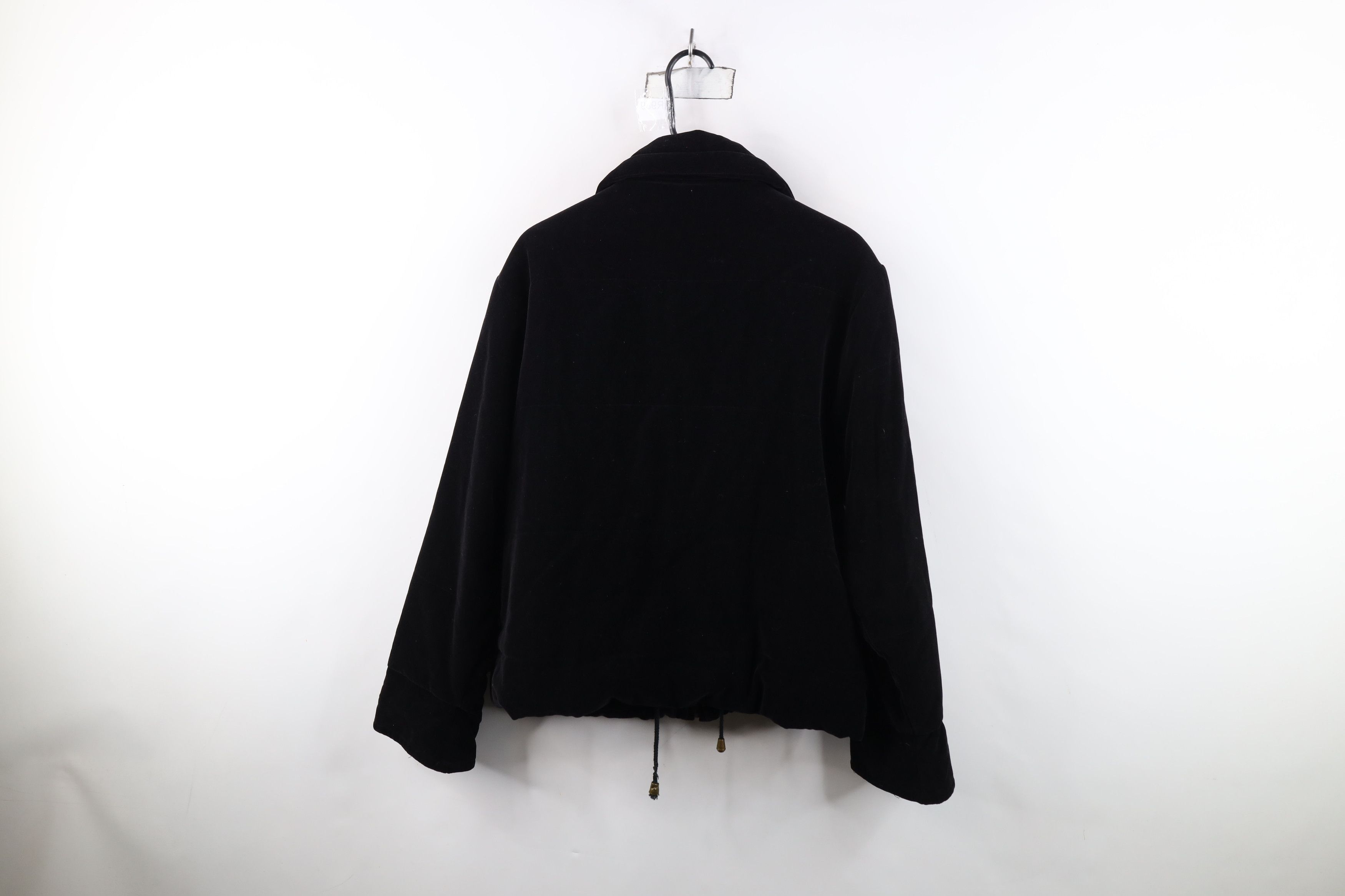 Vintage Vintage 90s Streetwear Velour Full Zip Puffer Jacket Black Size L / US 10 / IT 46 - 12 Thumbnail