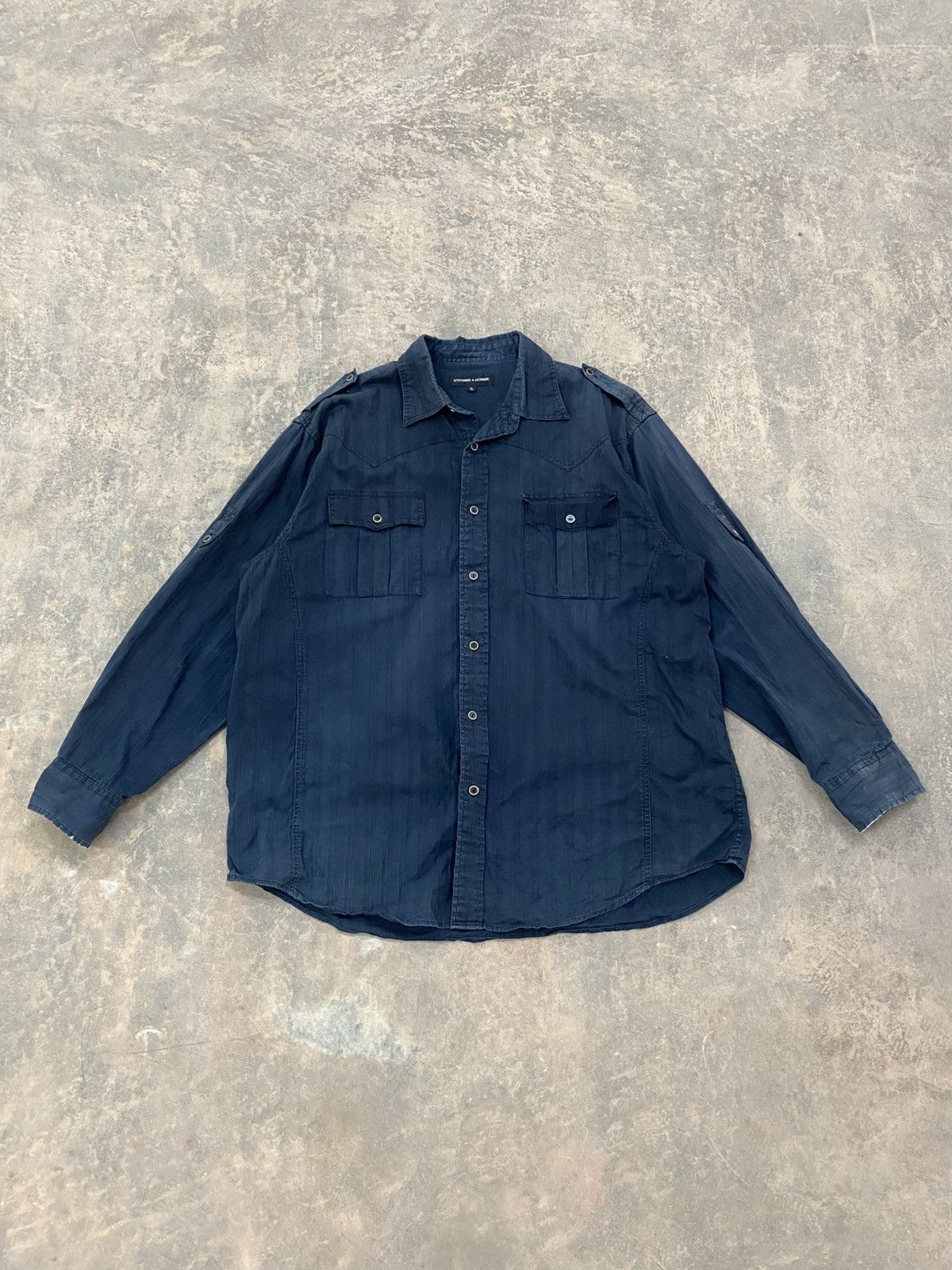 Issey Miyake ISSEY MIYAKE D’HOMME A HOMME MILITARY PUNK GRUNGE LS SHIRT Size US XL / EU 56 / 4 - 1 Thumbnail
