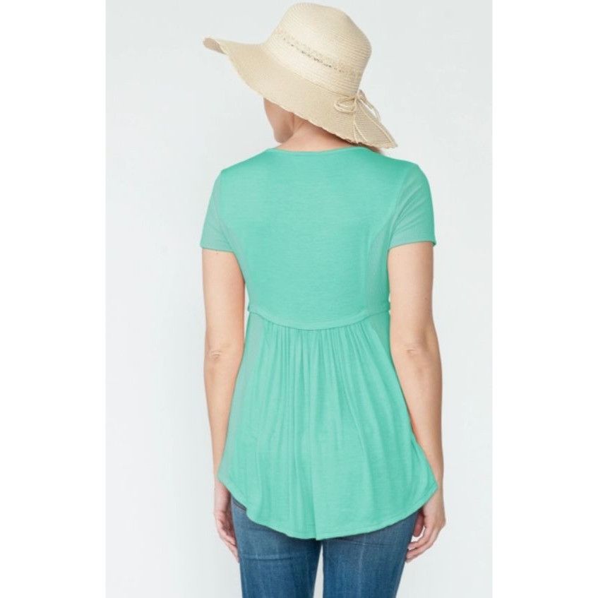 Other Maternity Flowy Mint Green Short Sleeve Babydoll Top XL Size XL / US 12-14 / IT 48-50 - 4 Thumbnail