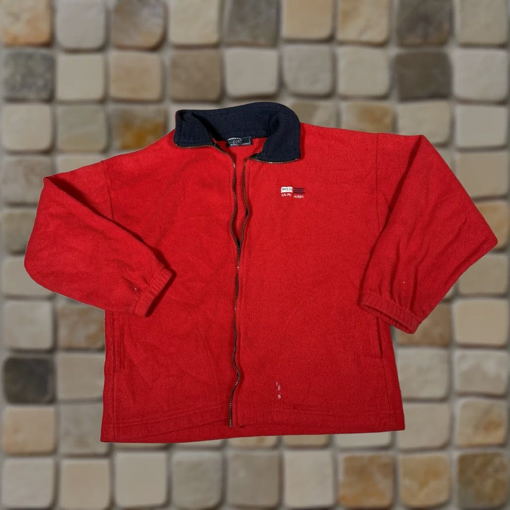 Polo Ralph Lauren VINTAGE Polo Ralph Lauren Jacket Men S Red Full Zip Fleece Bomber Outdoors Size US S / EU 44-46 / 1 - 1 Thumbnail