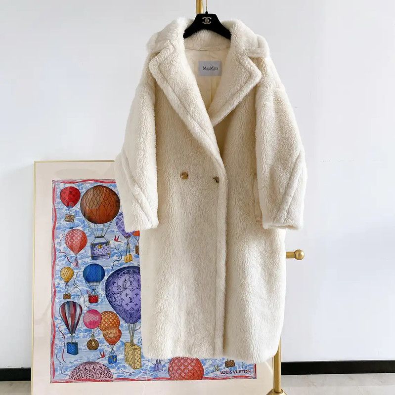 Max Mara MaxMara Winter White Alpaca Long Coat 0089 Size M / US 6-8 / IT 42-44 - 1 Thumbnail
