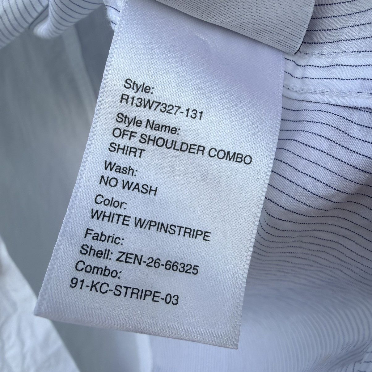 R13 R13 Off-Shoulder Deconstructed Pinstripe Shirt Sz S Size S / US 4 / IT 40 - 6 Thumbnail