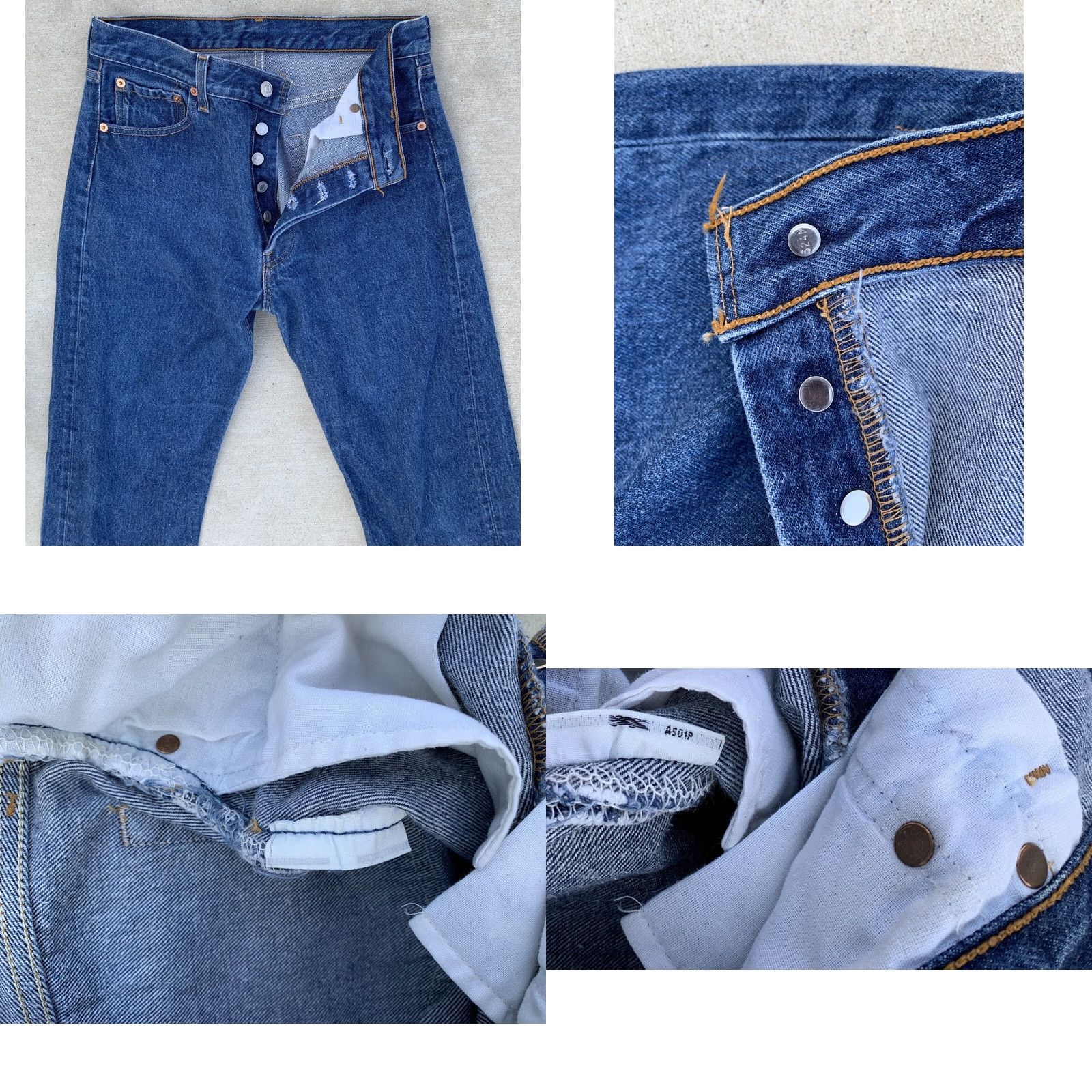 Levi's VINTAGE Levi's 501 Jeans Button Fly 30 Waist 31.5 Inseam Blue Cotton Denim 5-Pocket Mens Jeans Size US 30 / EU 46 - 9 Thumbnail