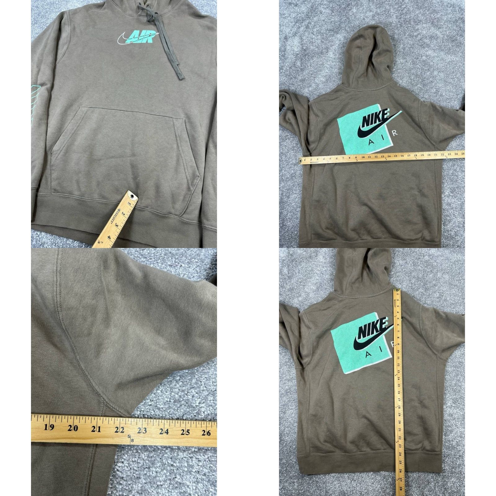 Nike Nike Air Hoodie Mens Medium Brown Blue Cotton Pullover Pullover Hoodie Sweatshirt Sports 90s Mens Size US M / EU 48-50 / 2 - 7 Thumbnail