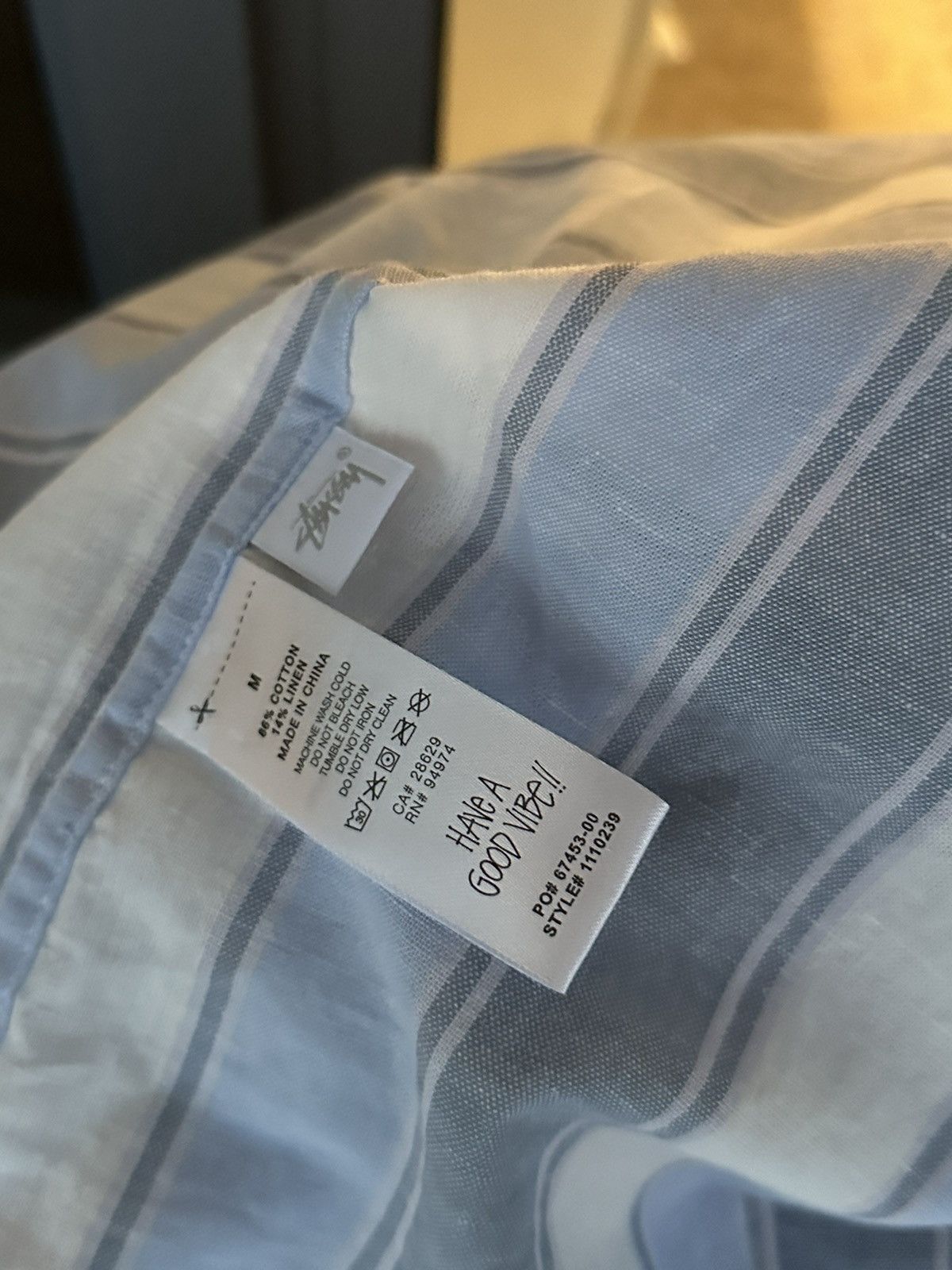 Stussy Stussy Wide Striped Shirt Surfman Logo Size M Size US M / EU 48-50 / 2 - 4 Thumbnail