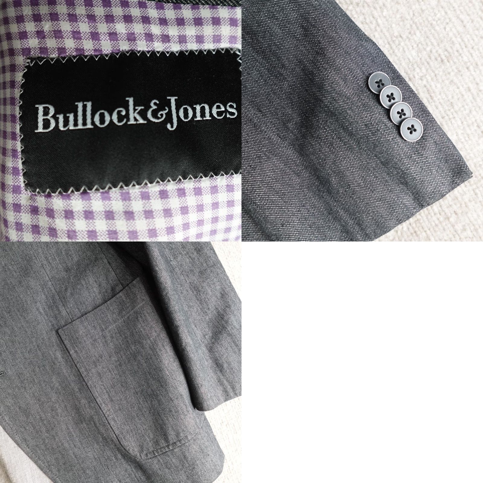 Denime Bullock & Jones Sport Coat 42R Gray Unstructured Denim Chambray Jacket/Court/Coat Notch Lapel 2-Button Single-Breasted Casual Wedding Mens Canada Size US XS / EU 42 / 0 - 9 Thumbnail