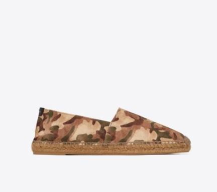 image of Saint Laurent Paris Oc11Z0124 Espadrilles In Camouflage Print Canvas In Brown Shoes, Men's