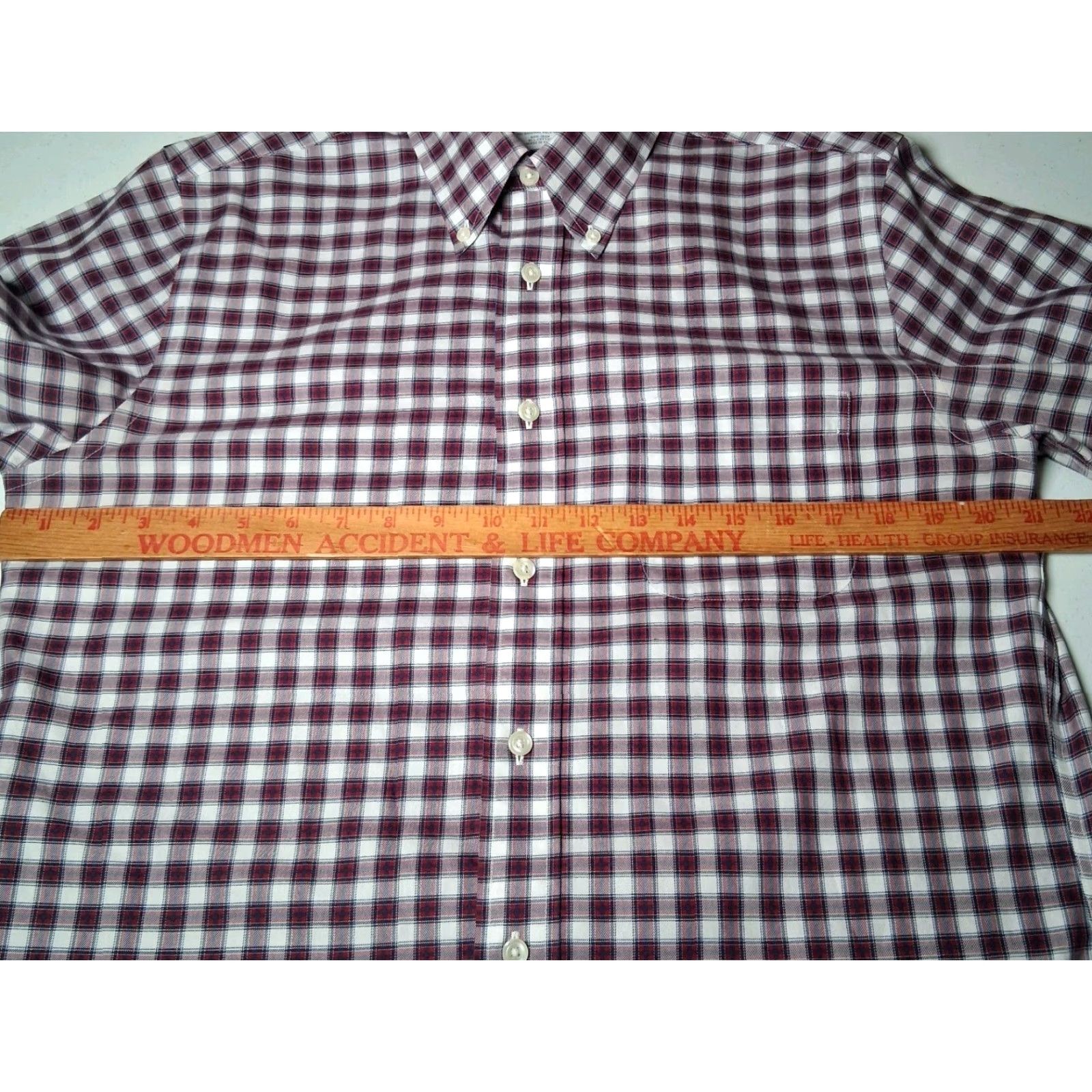 Brooks Brothers Brooks Brothers Shirt Men Meidum Regent Fit White Red Blue Plaid Button Down Size US M / EU 48-50 / 2 - 4 Thumbnail