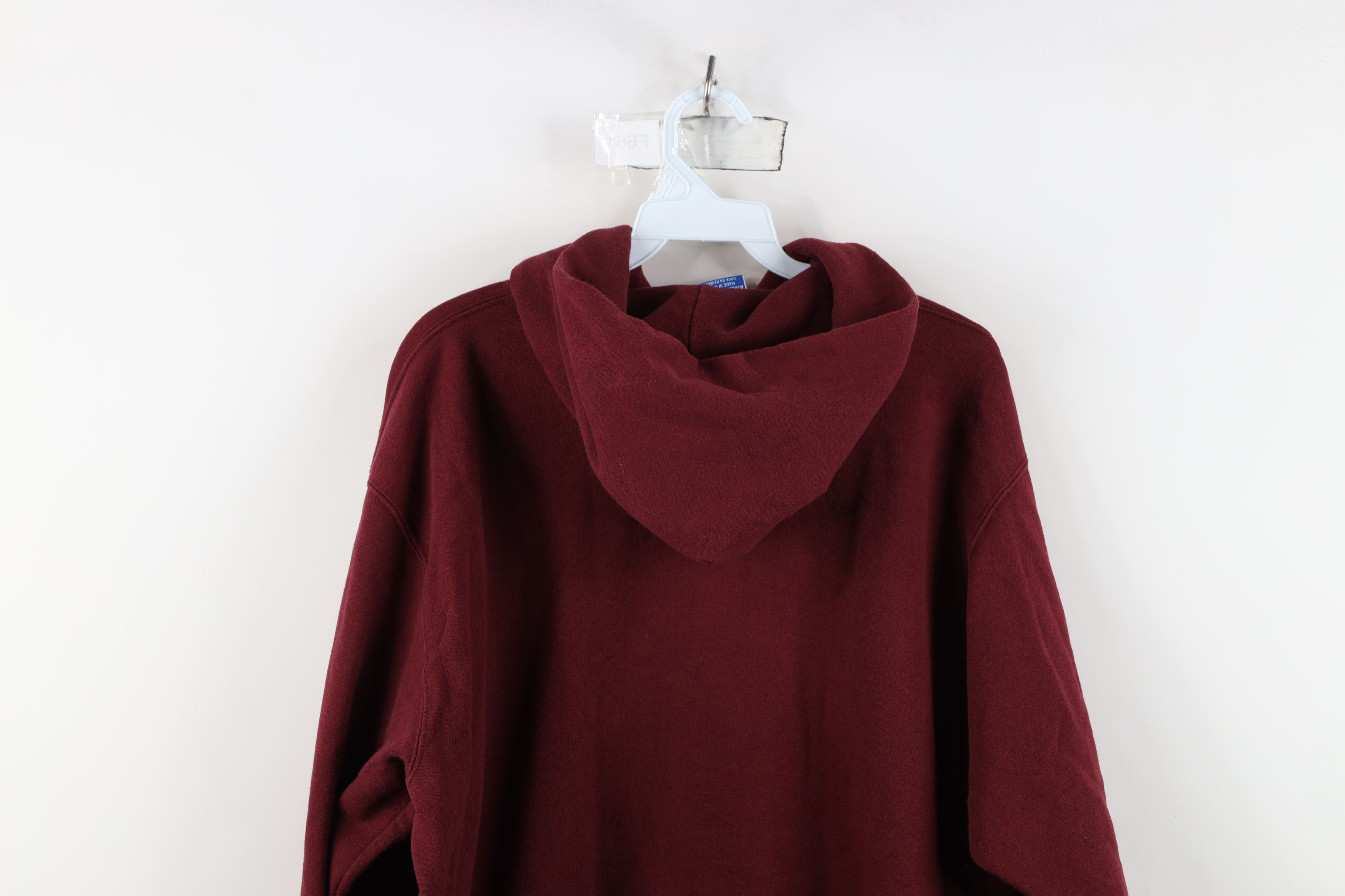 Champion Vintage 90s Champion Augustine Hoodie Sweatshirt Burgundy Size US XL / EU 56 / 4 - 14 Thumbnail