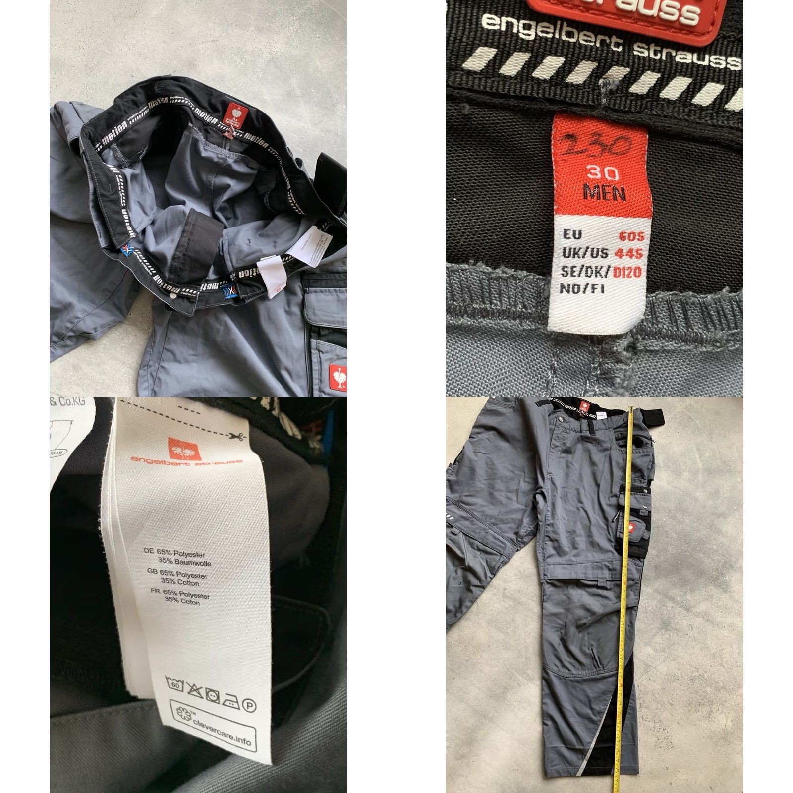Vintage ENGELBERT STRAUSS WORKWEAR CARGO PANTS MOTION MEN'S US 44 GRAY CARGO PANTS 44 US Mens Size US 44 / EU 60 - 8 Thumbnail