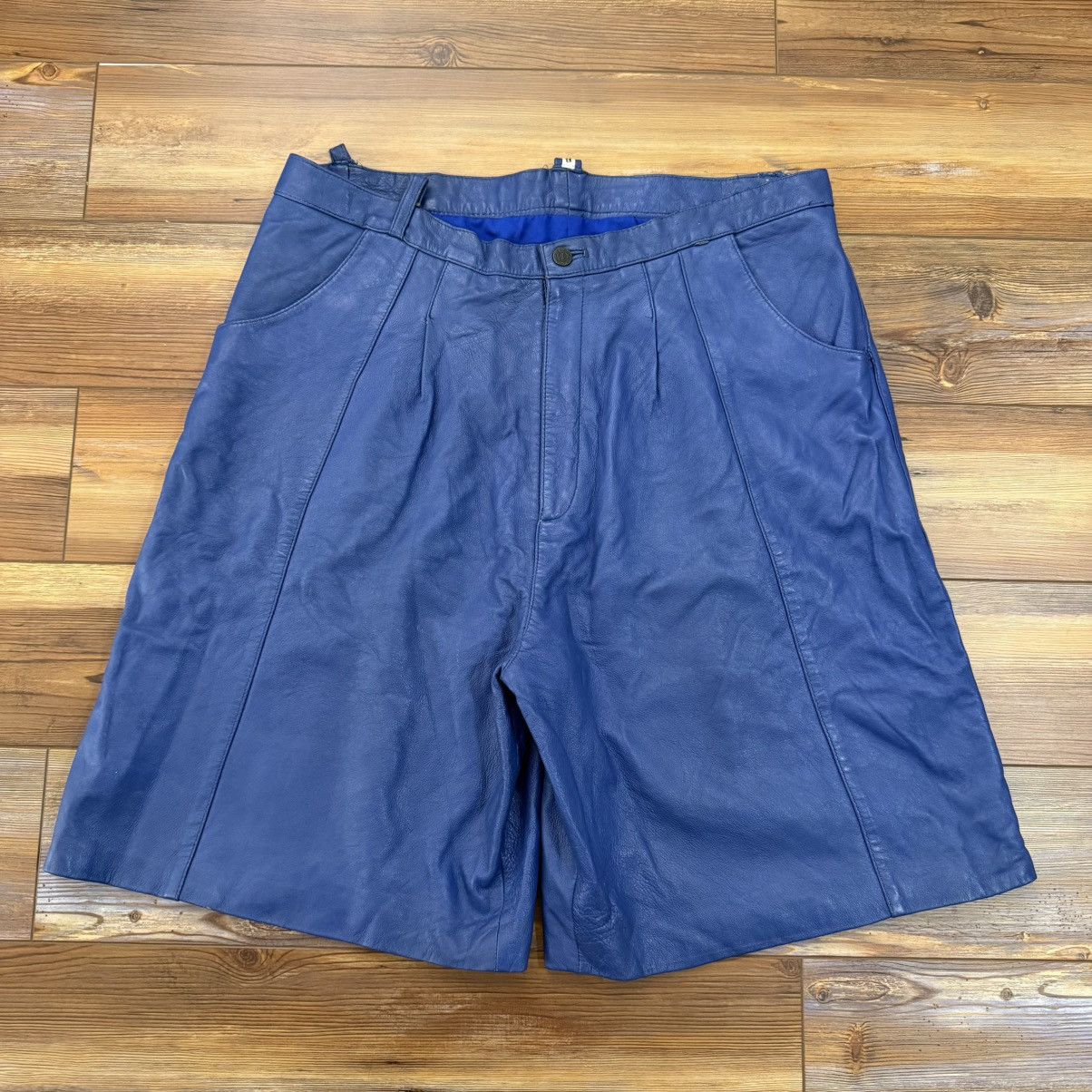 Other Vintage Baggy Blue Leather Bagazio Hop Hop Skate Shorts Size US 38 / EU 54 - 1 Thumbnail