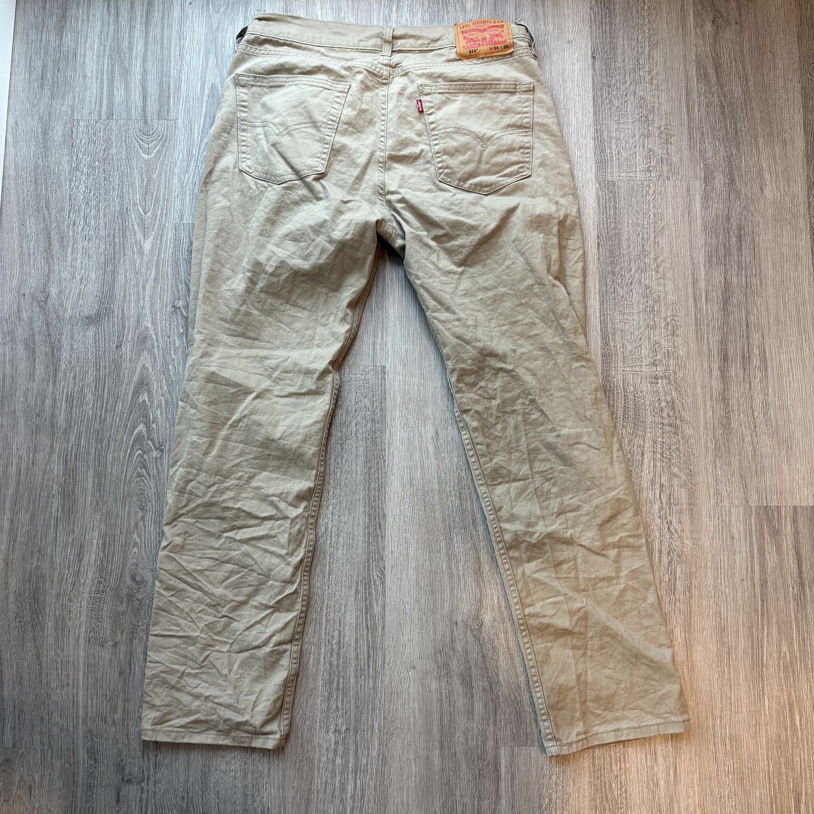 Levi's Levi's 514 Men's 34x30 Khaki Straight Leg Twill Pants Size US 34 / EU 50 - 8 Thumbnail