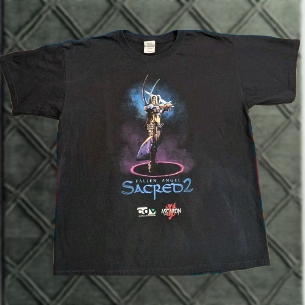 Vintage VINTAGE Fallen Angel Shirt L Black Fallen Angel Sacred 2 Official Employee PC Gaming 90s Size US L / EU 52-54 / 3 - 1 Thumbnail