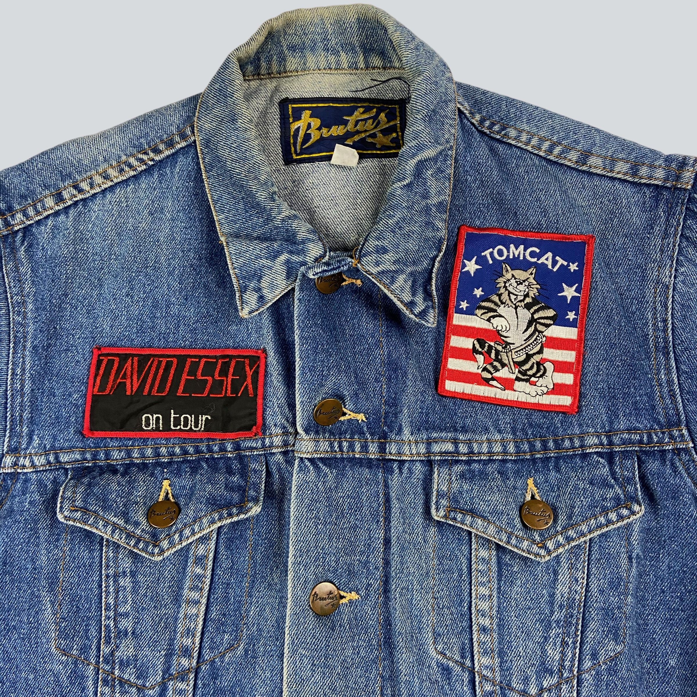Vintage 1980s TOMCAT DAVID ESSEX TOP GUN RARE JEANS JACKET - № 2154 Size US M / EU 48-50 / 2 - 4 Thumbnail