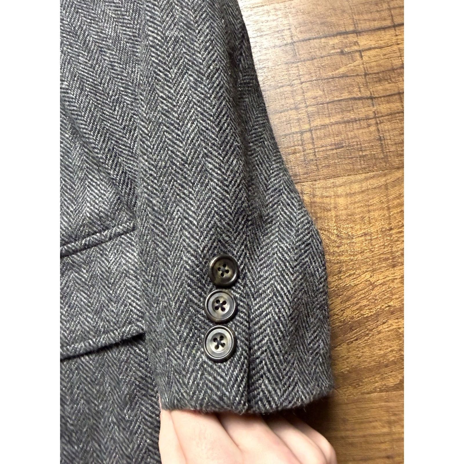 Vintage L.L.Bean VTG 90s Herringbone Tweed Blazer Mens XL Thinsulate Jacket Size 42R - 8 Thumbnail