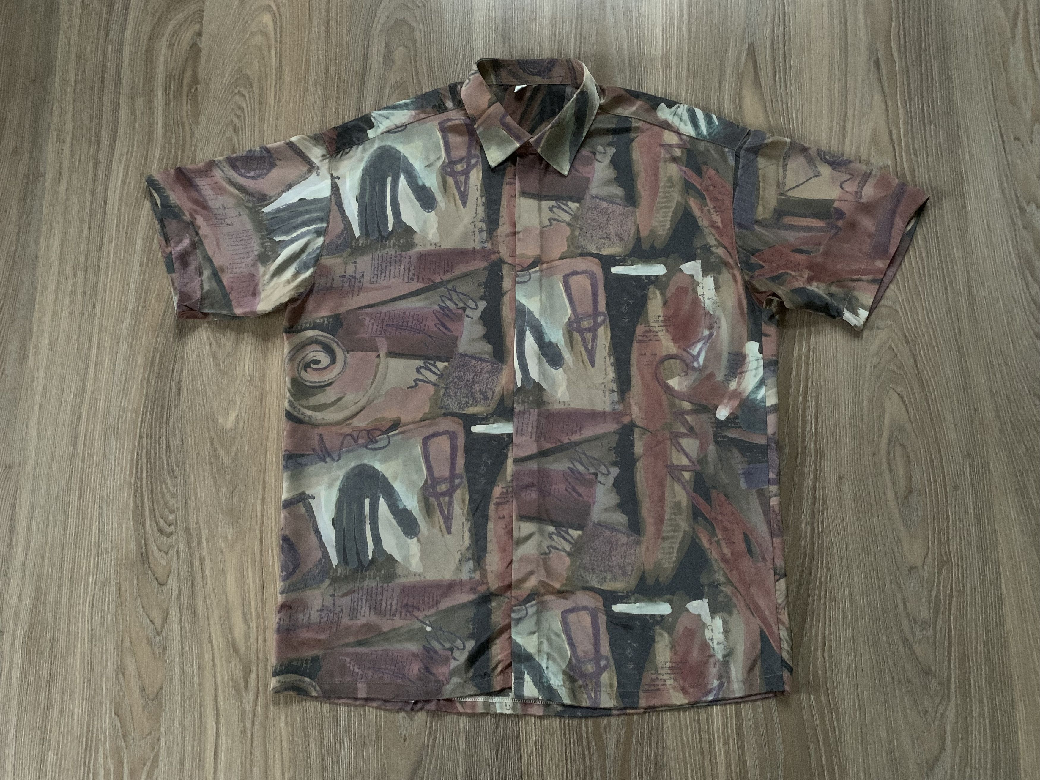 Vintage Vintage Printed Silk Short Sleeve Shirt Button Up Size US M / EU 48-50 / 2 - 2 Thumbnail