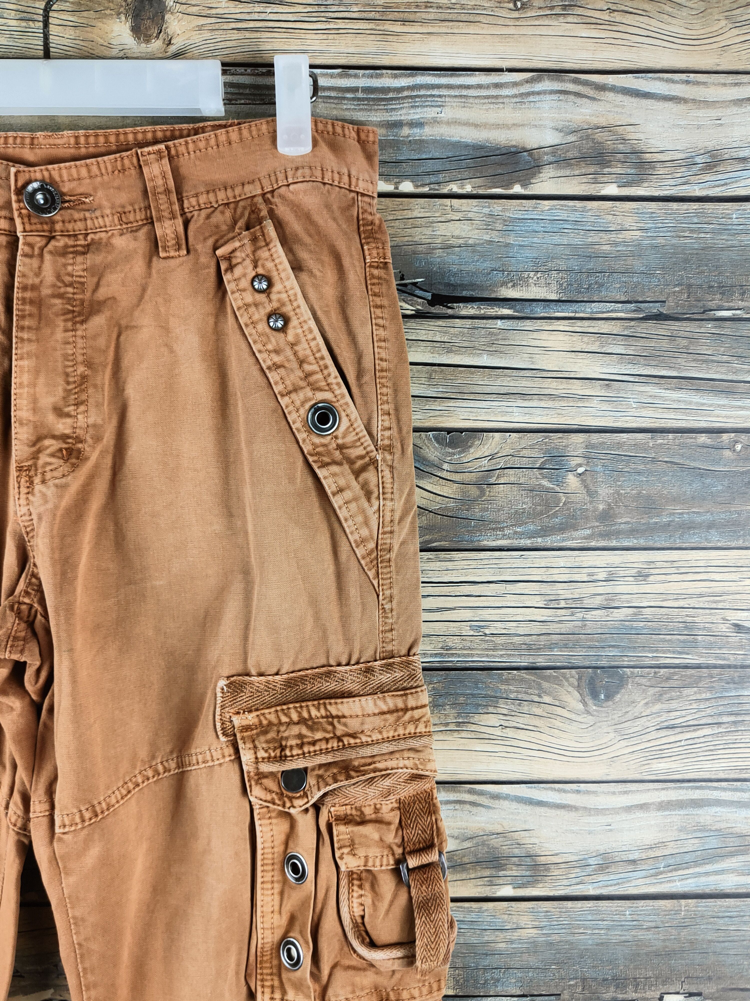Japanese Brand DL Junye jeans Brown Multipocket Cargo Pants #46-410 Size US 31 - 5 Thumbnail