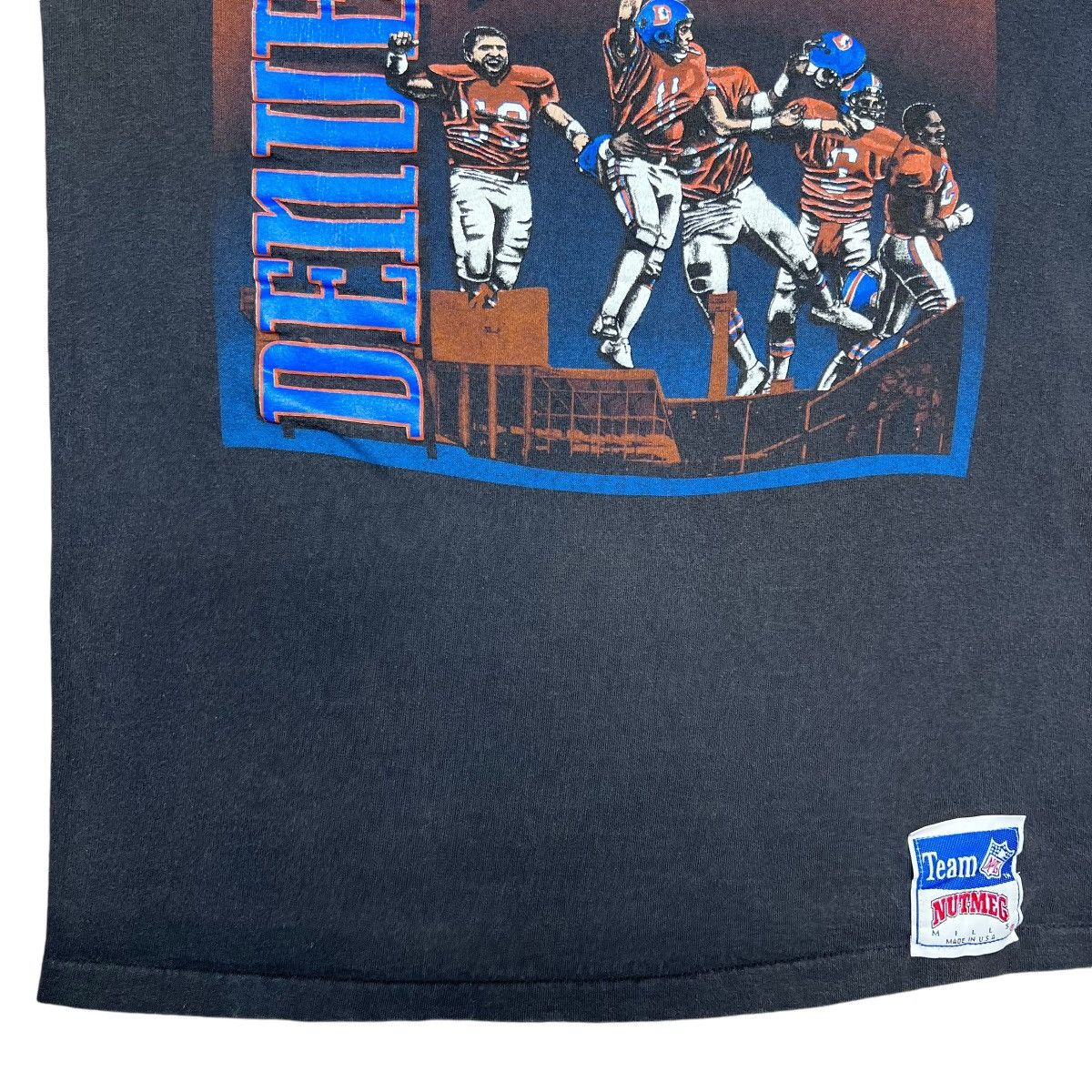 NFL × Nutmeg × Vintage Vintage 90s NFL Denver Broncos Spell Out Graphic Nutmeg Tee Size US XS / EU 42 / 0 - 5 Thumbnail