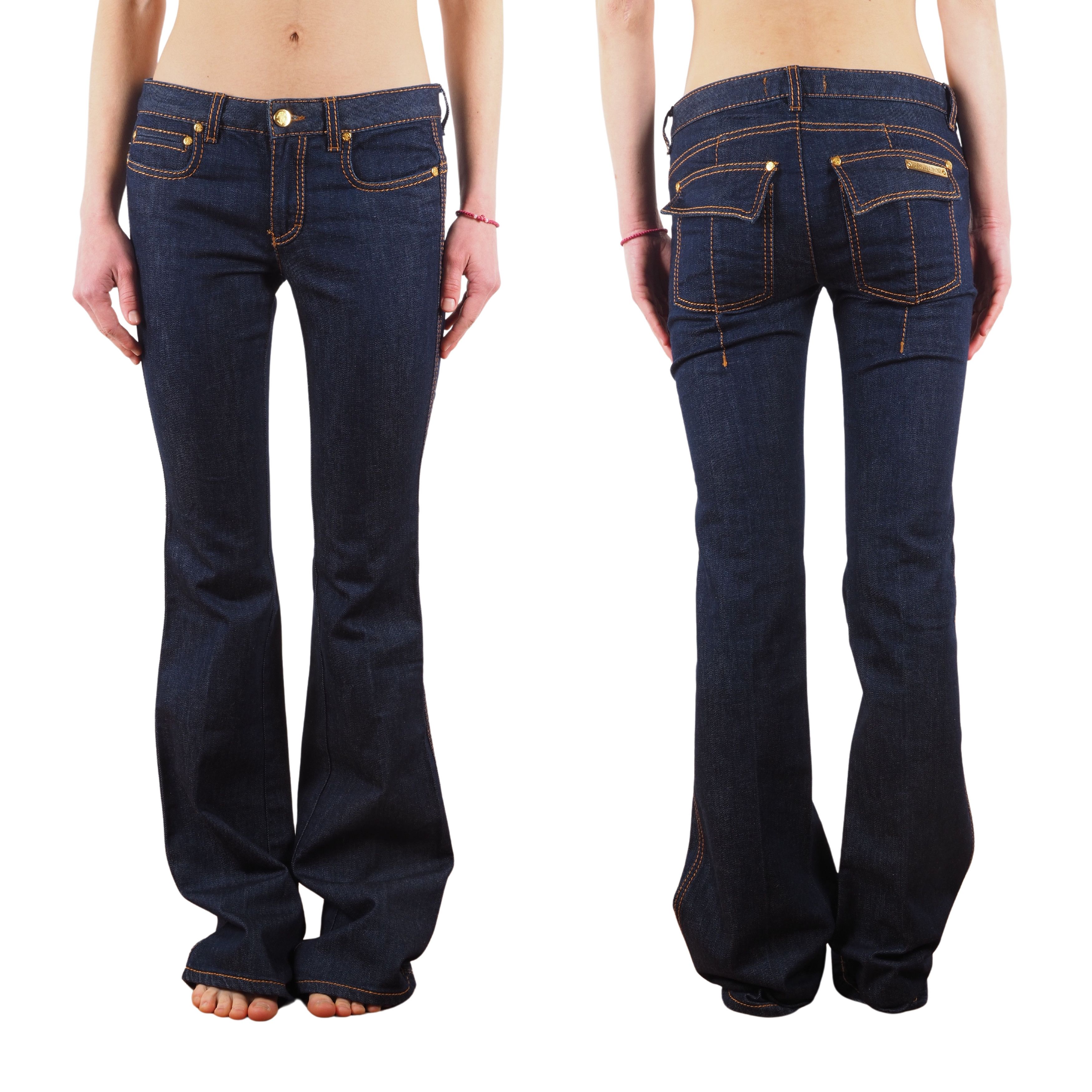 image of Roberto Cavalli Vintage Women Blue Denim Flared Jeans (Size 26)