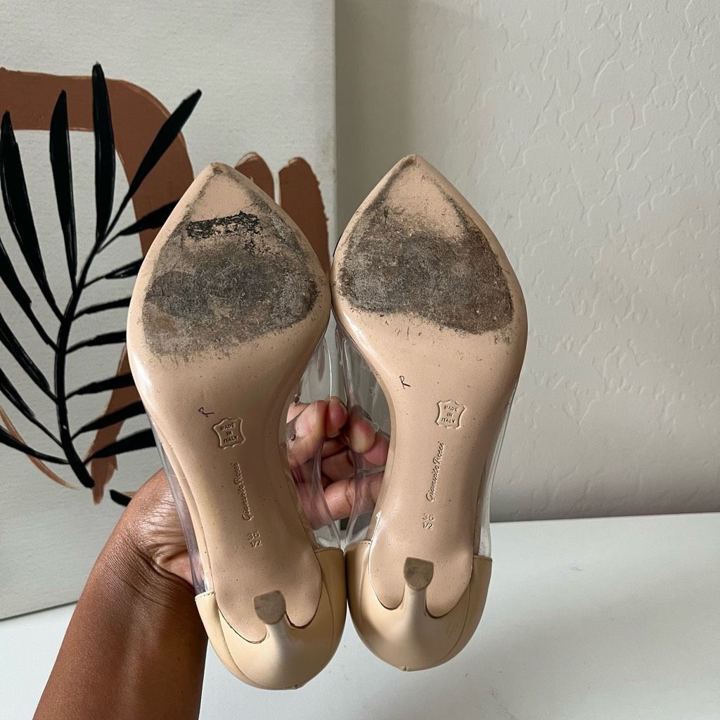 Gianvito Rossi Gianvito Rossi Plexi 105 Black Nude Leather Stiletto Heel PV Size US 6 / IT 36 - 8 Thumbnail