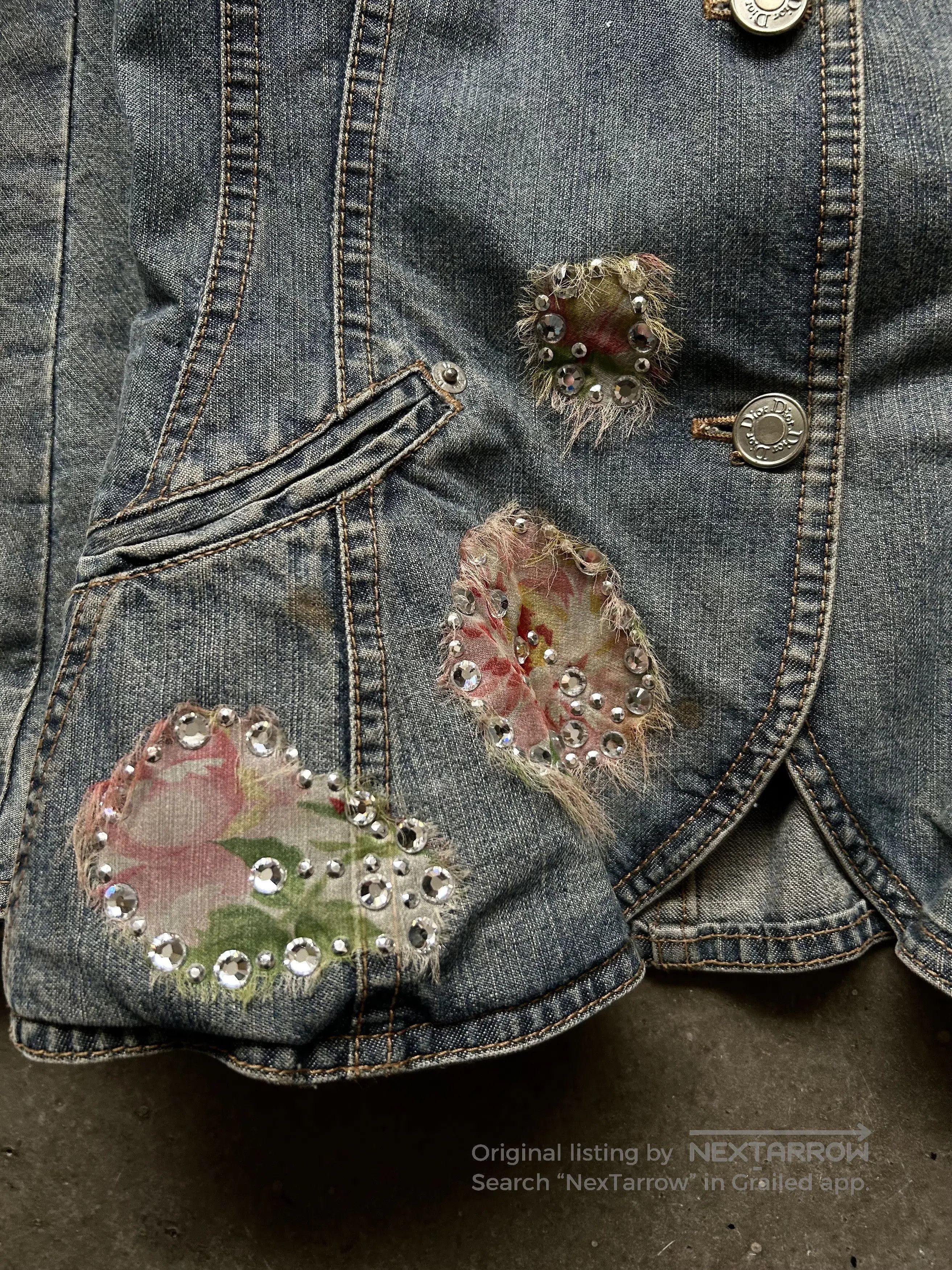 Dior Christian Dior 04ss Beaded Denim Blazer. Size M / US 6-8 / IT 42-44 - 7 Thumbnail