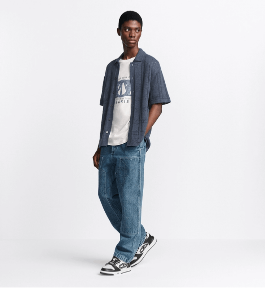 Dior o1w1db10525 493M53 Cannage Short-Sleeved Shirt in Blue Size US M / EU 48-50 / 2 - 7 Thumbnail